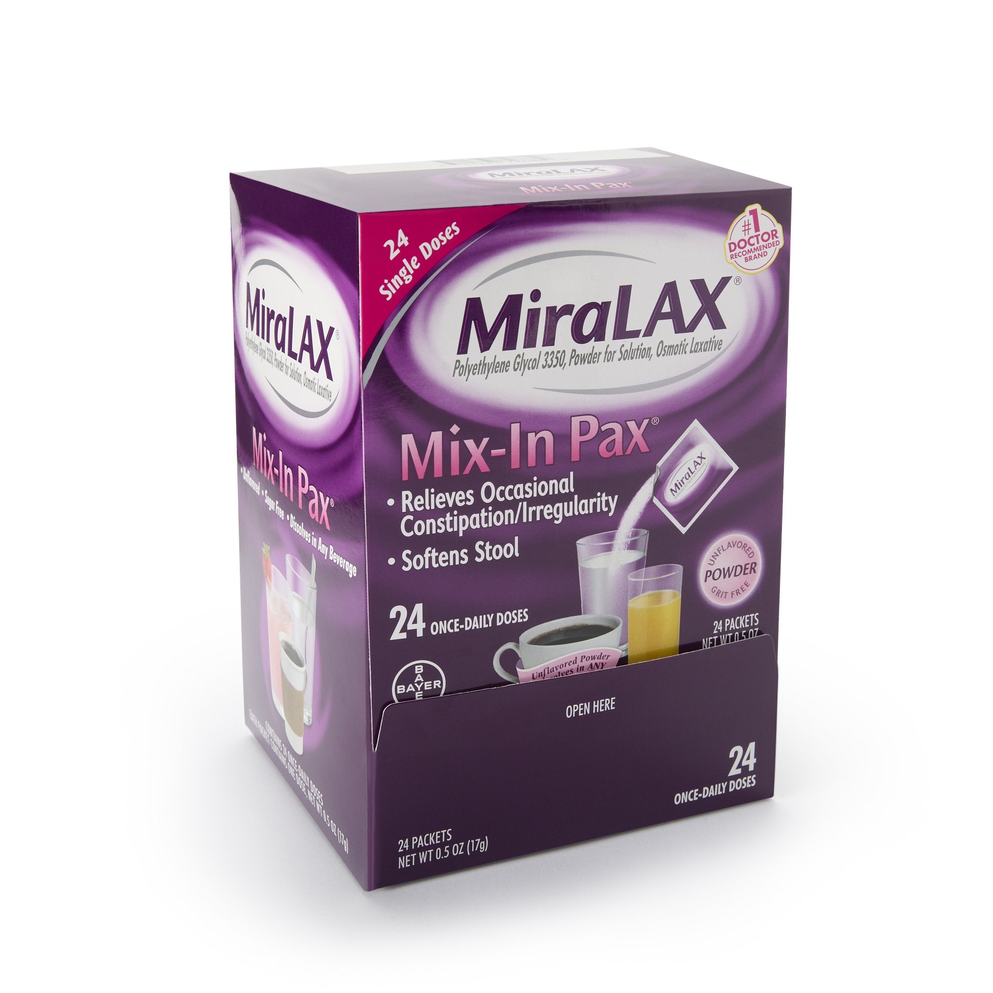 MiraLAX® Polyethylene Glycol 3350 Laxative (24 Units)