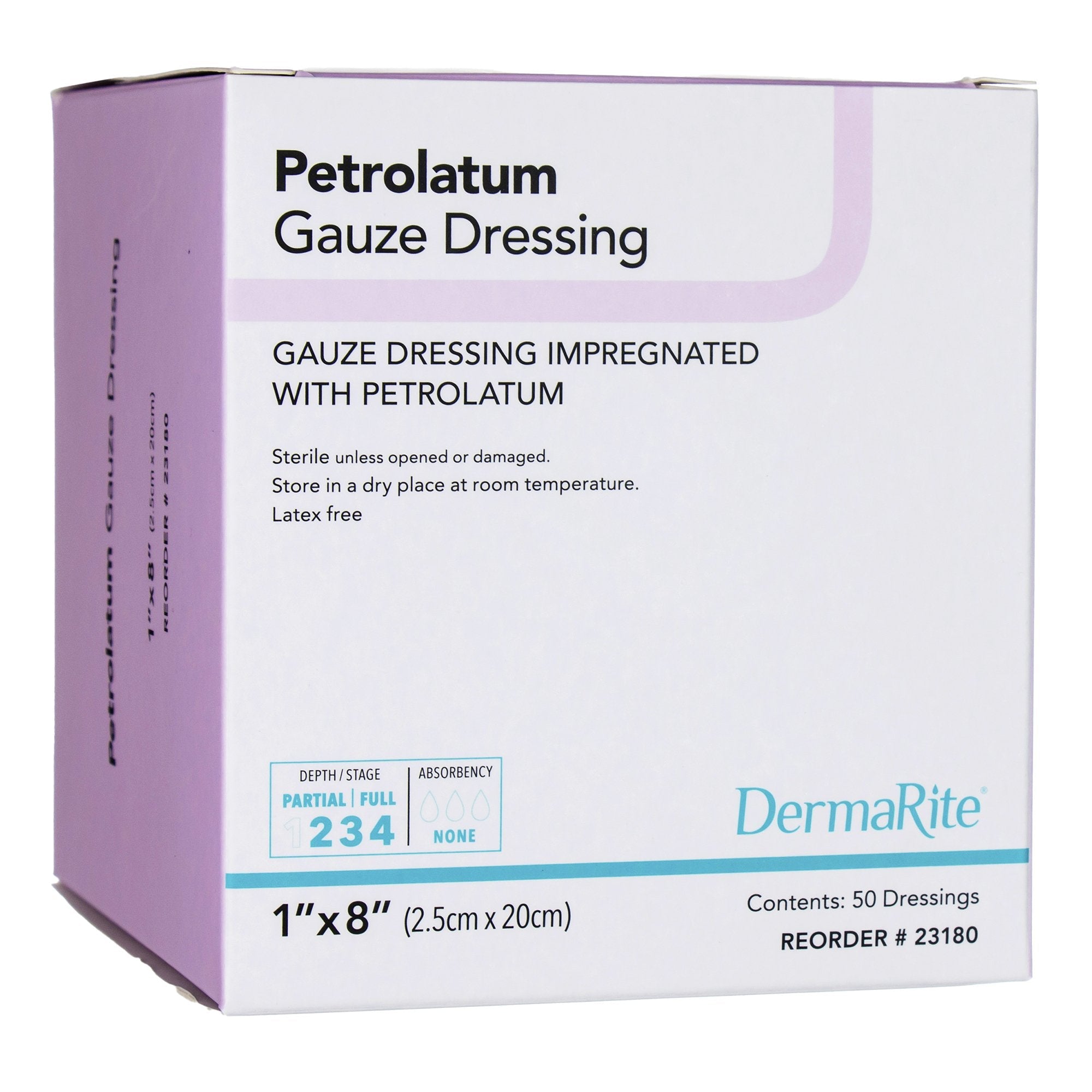 DermaRite® Petrolatum Impregnated Dressing, 1 x 8 Inch (50 Units)