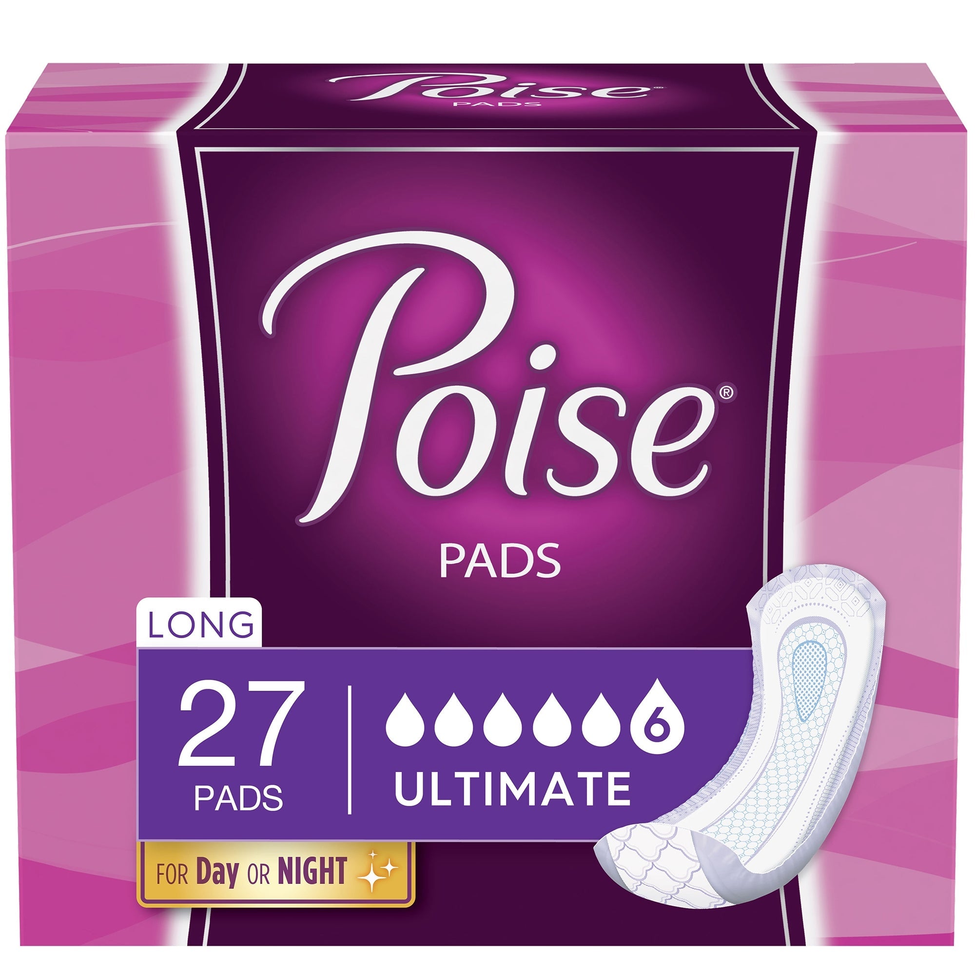 Poise Bladder Control Pads, 15.9" Heavy Absorbency, One Size - 27 Pack