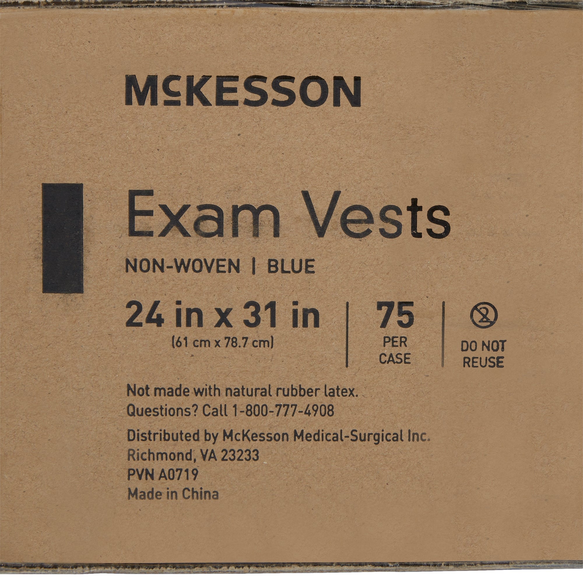 McKesson Front Opening Exam Vest, Blue (75 Units)