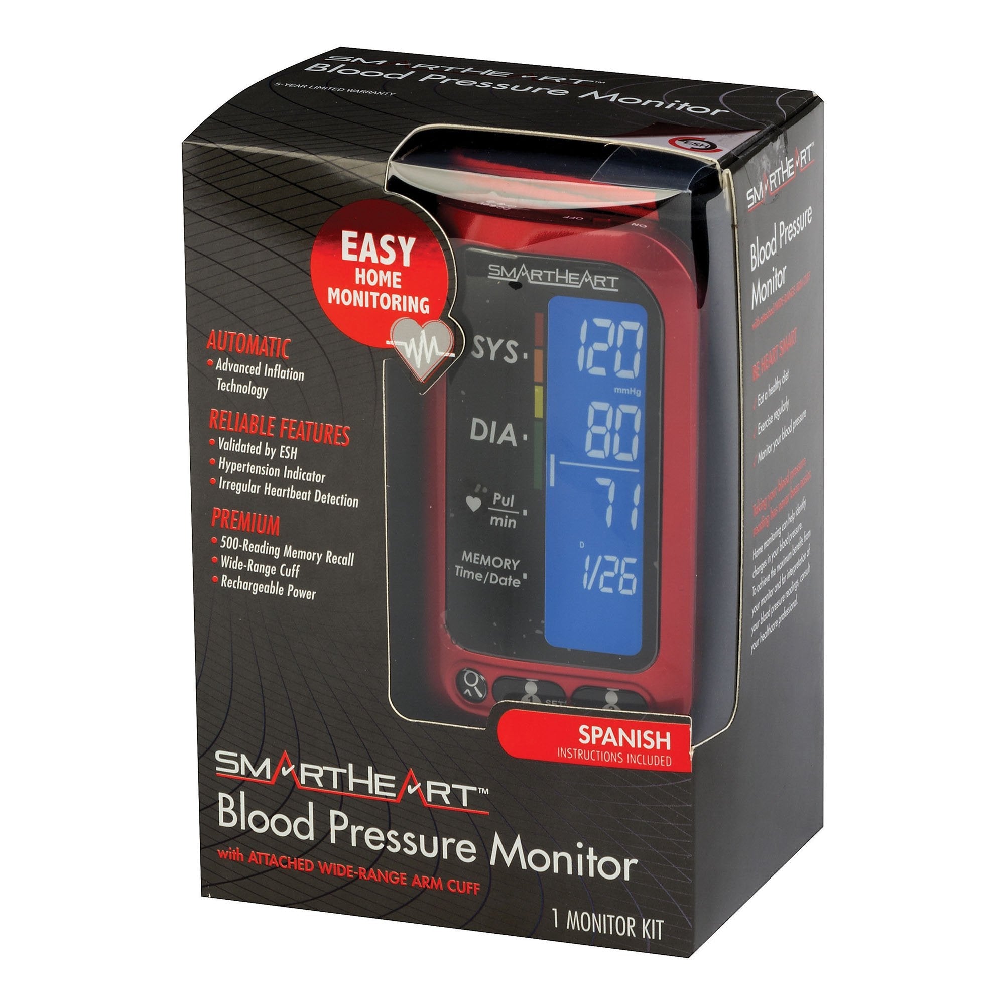 SmartHeart Arm Blood Pressure Monitor (1 Unit)