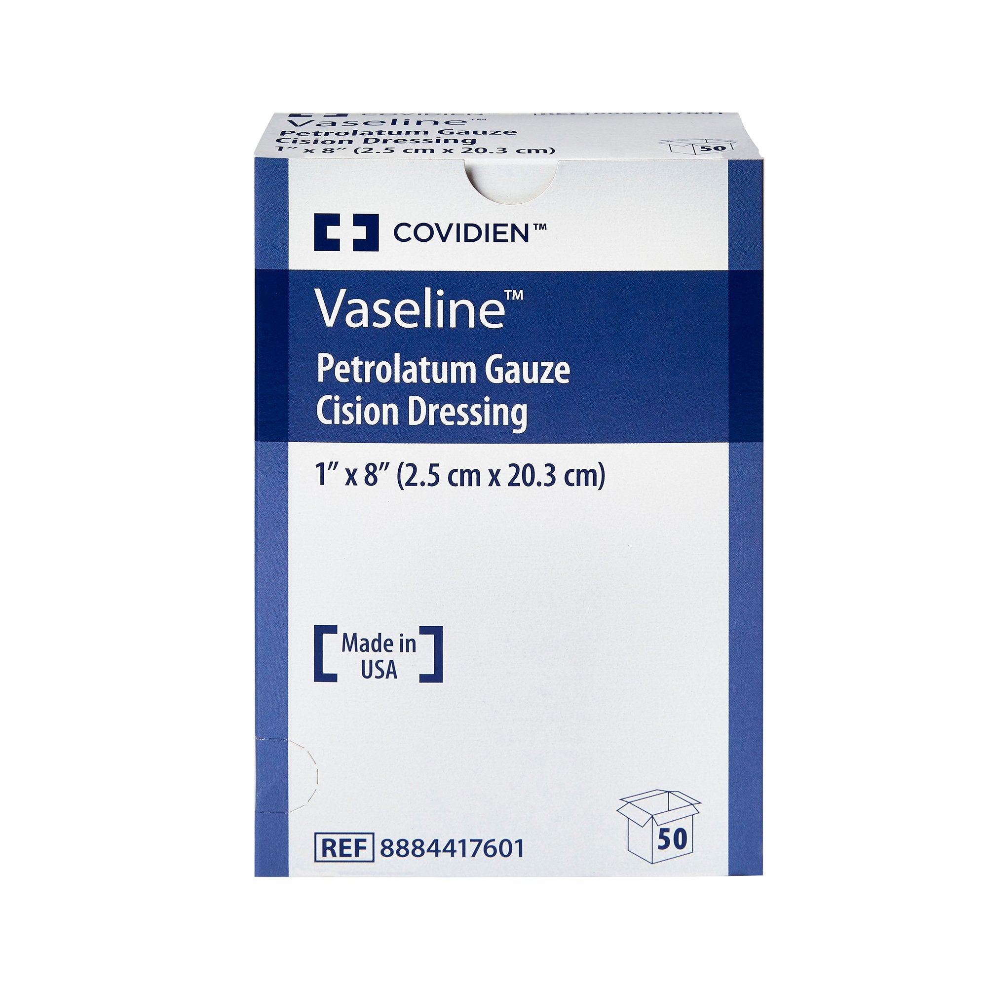 Vaseline® Petrolatum Impregnated Dressing, 1 x 8 Inch (50 Units)