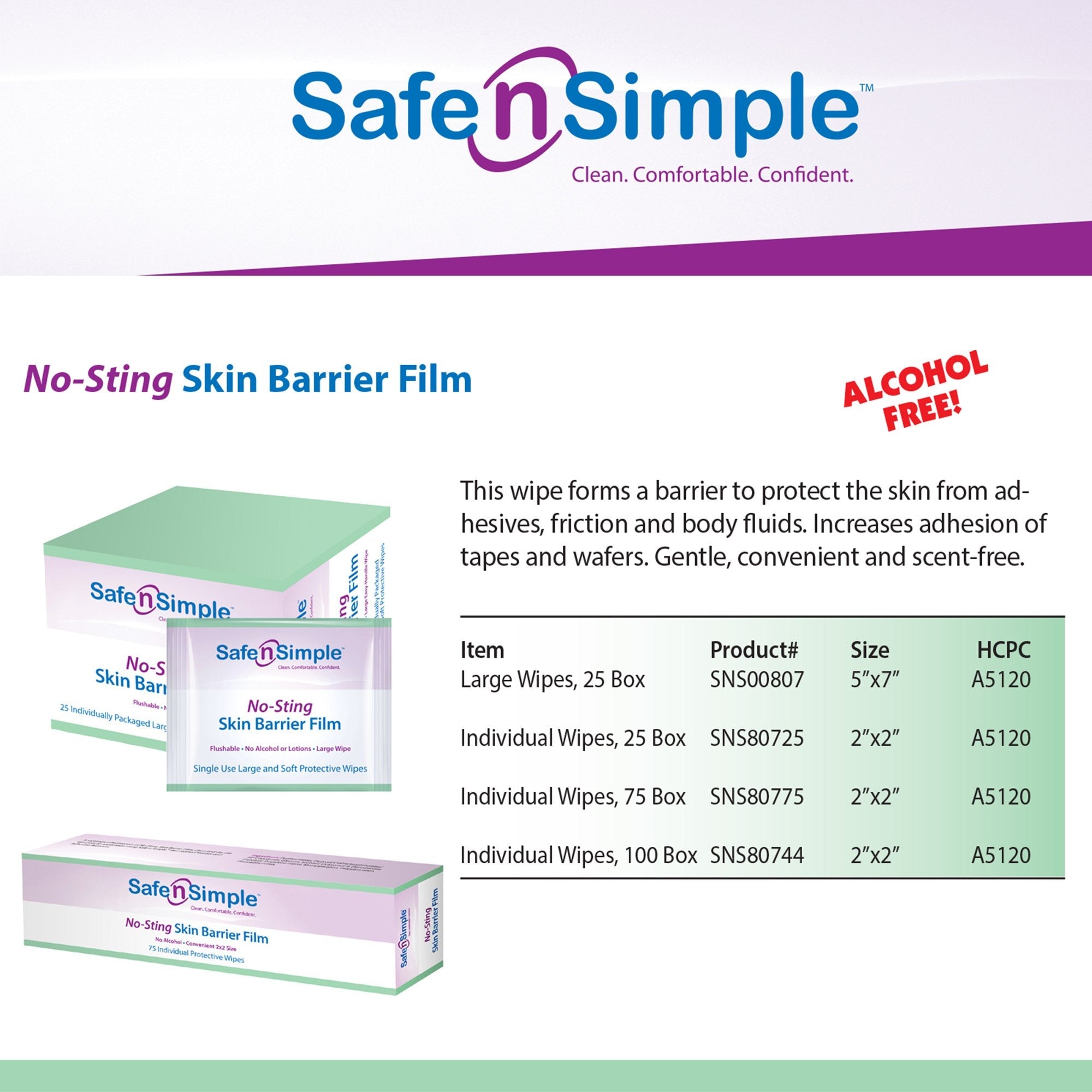 Safe n Simple™ Barrier Wipe (100 Units)