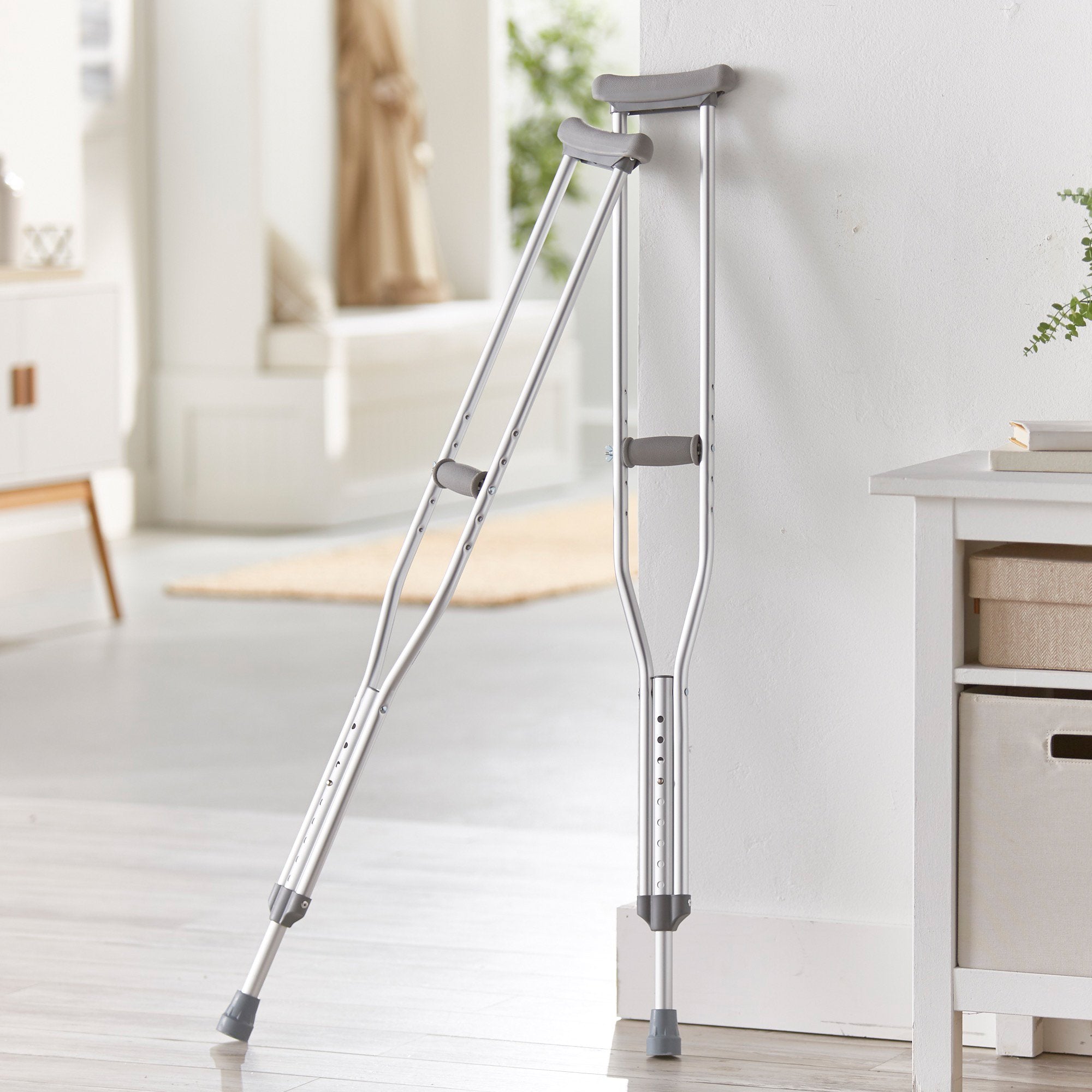 McKesson Adjustable Adult Underarm Crutches, Aluminum, 350 lb Capacity