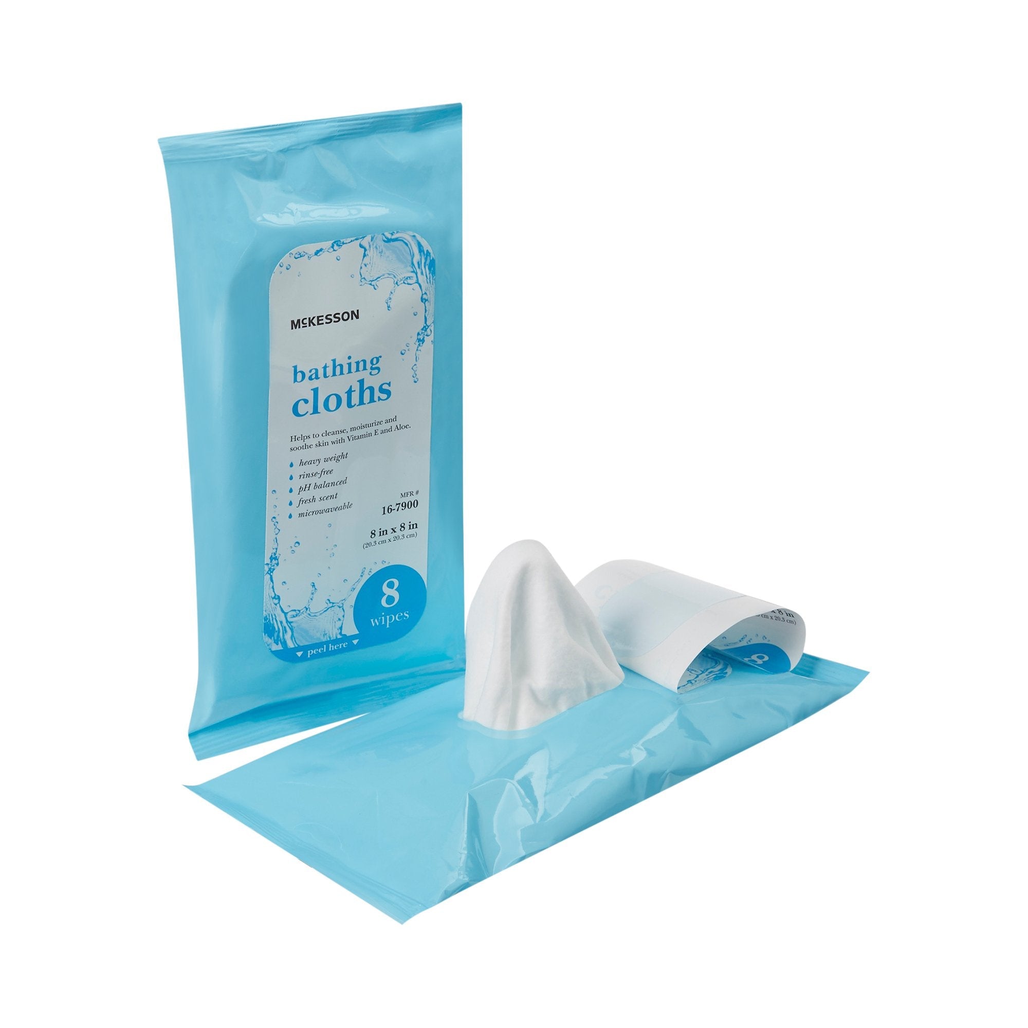 McKesson Scented Rinse-Free Bath Wipe, Soft Pack (8 Units)