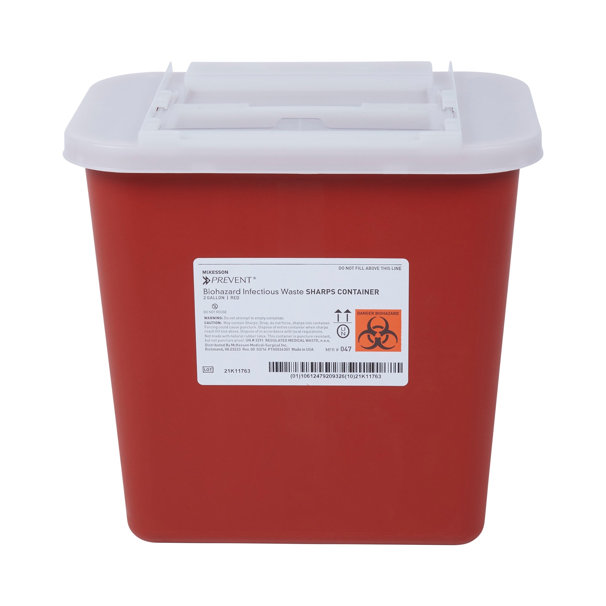 McKesson Prevent® 2 Gal Sharps Container - Secure & Puncture-Resistant