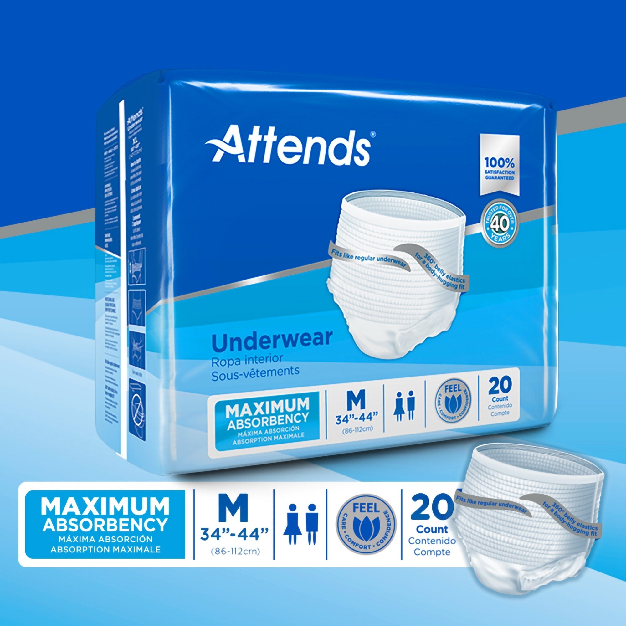 Attends® Extra Absorbency Underwear, Medium (1 Unit)