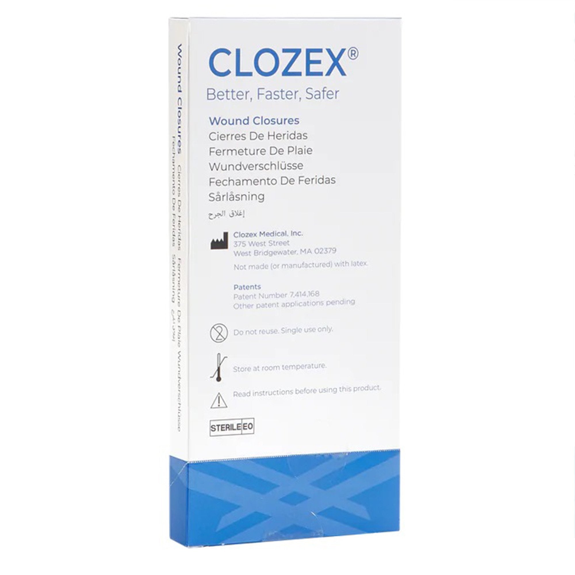 Skin Closure Device Clozex® 1-1/2 X 1-3/8 Inch Polyurethane, Polyester, Medical Grade Acrylic Interlaced Closure Strip Clear (10 Units)