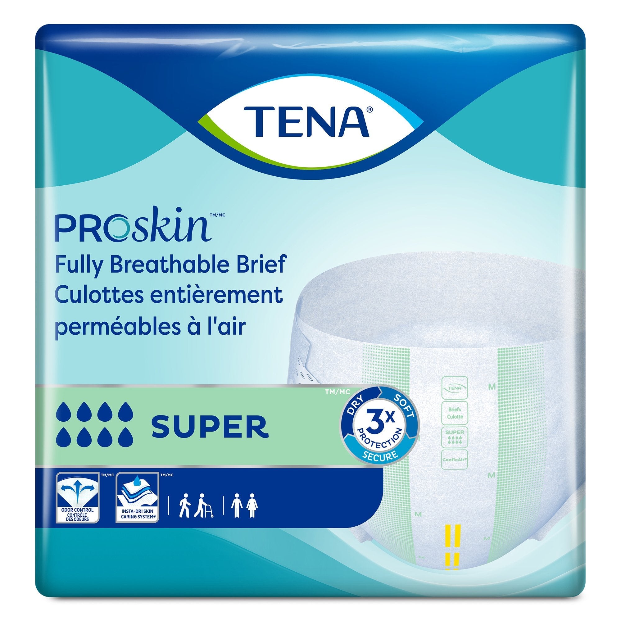 TENA Super Adult Incontinence Brief XL 60"-64" Waist - Heavy Absorbency