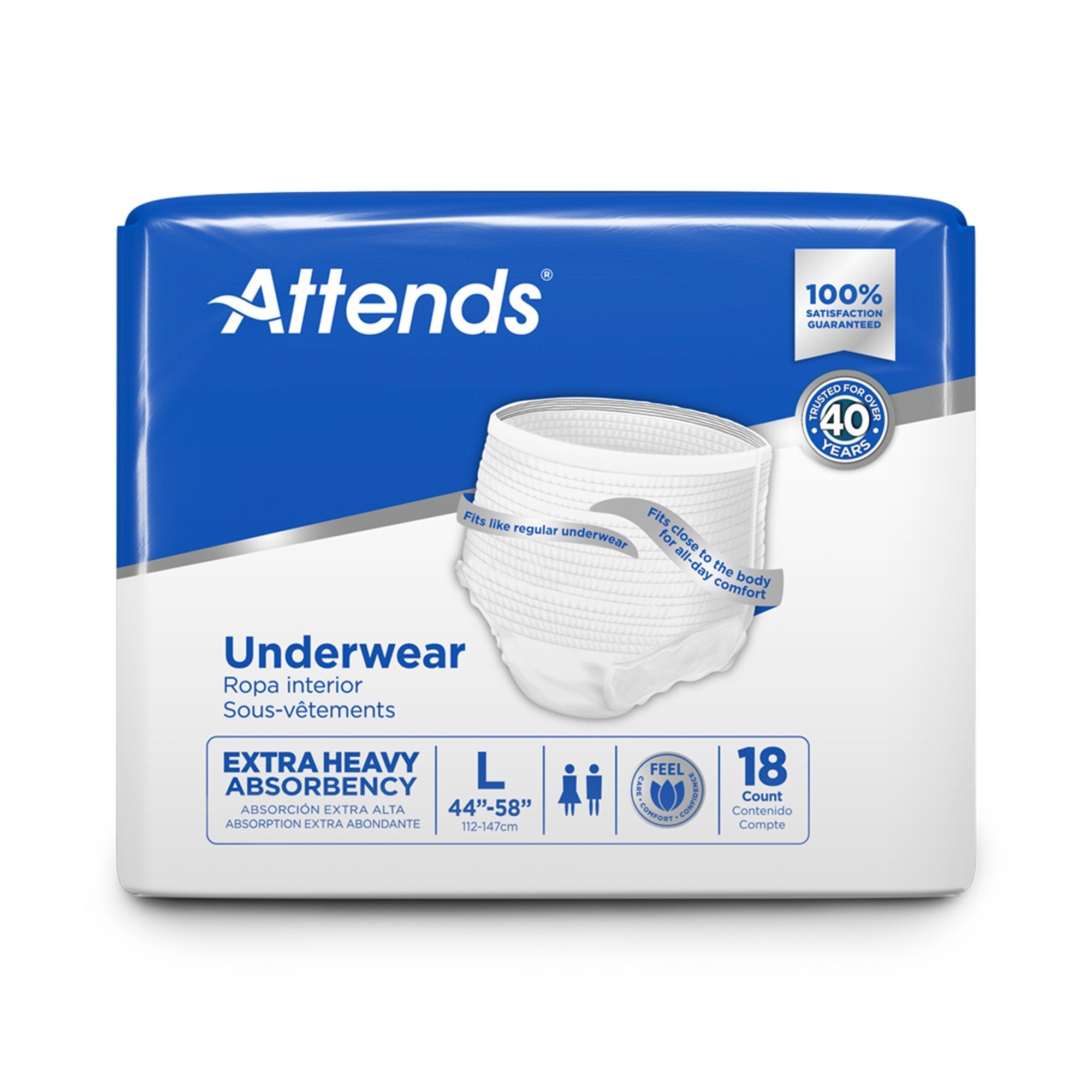 Attends® Care Heavy Absorbent Underwear, Regular (18 Units)