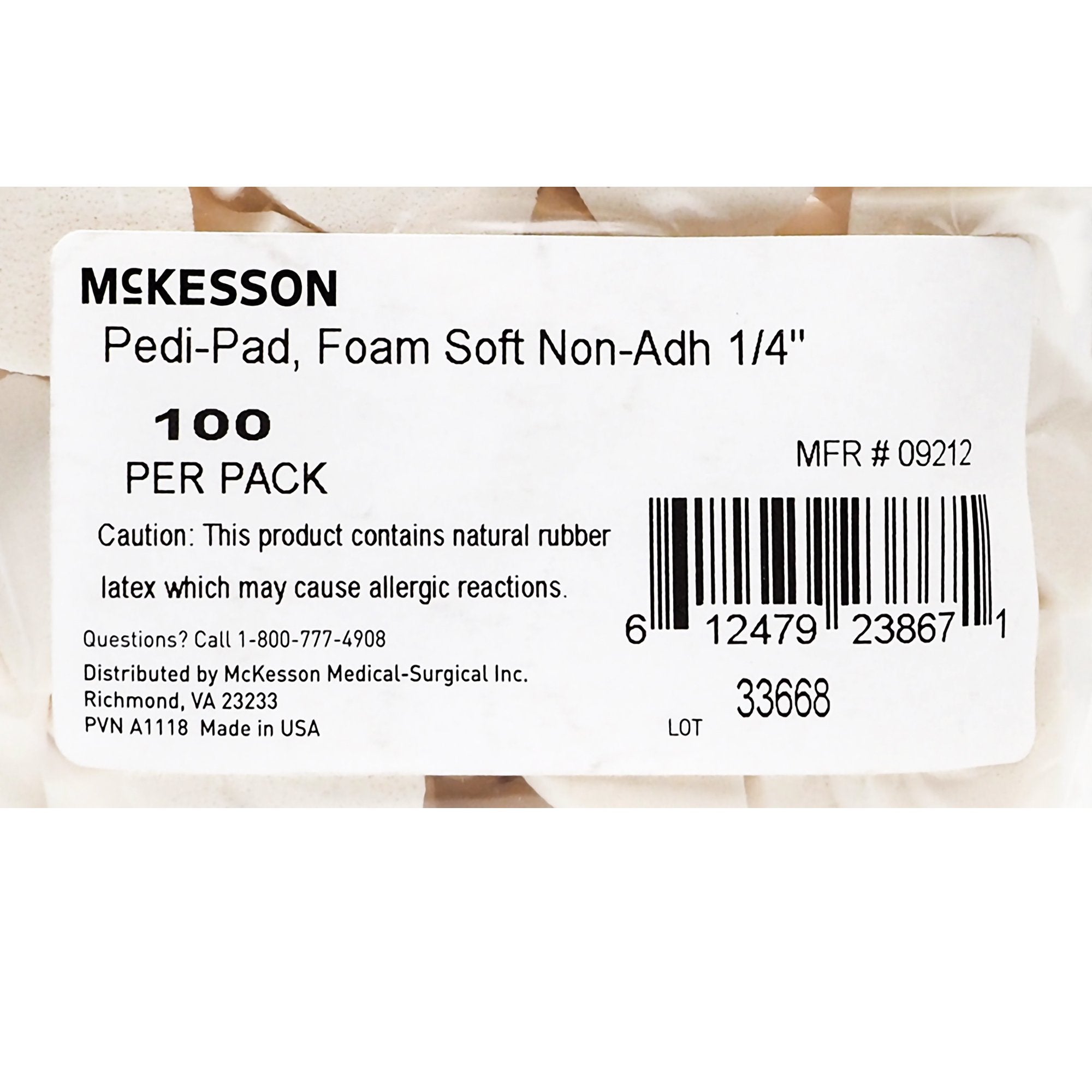 McKesson Pedi-Pads, Nonadhesive Corn Pads, Foot (100 Units)