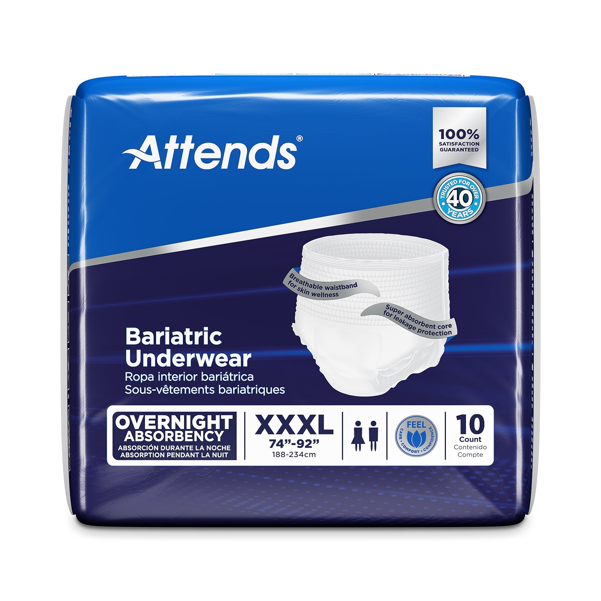 Attends® 3X-Large Absorbent Underwear - Heavy Absorbency, 10-Pack