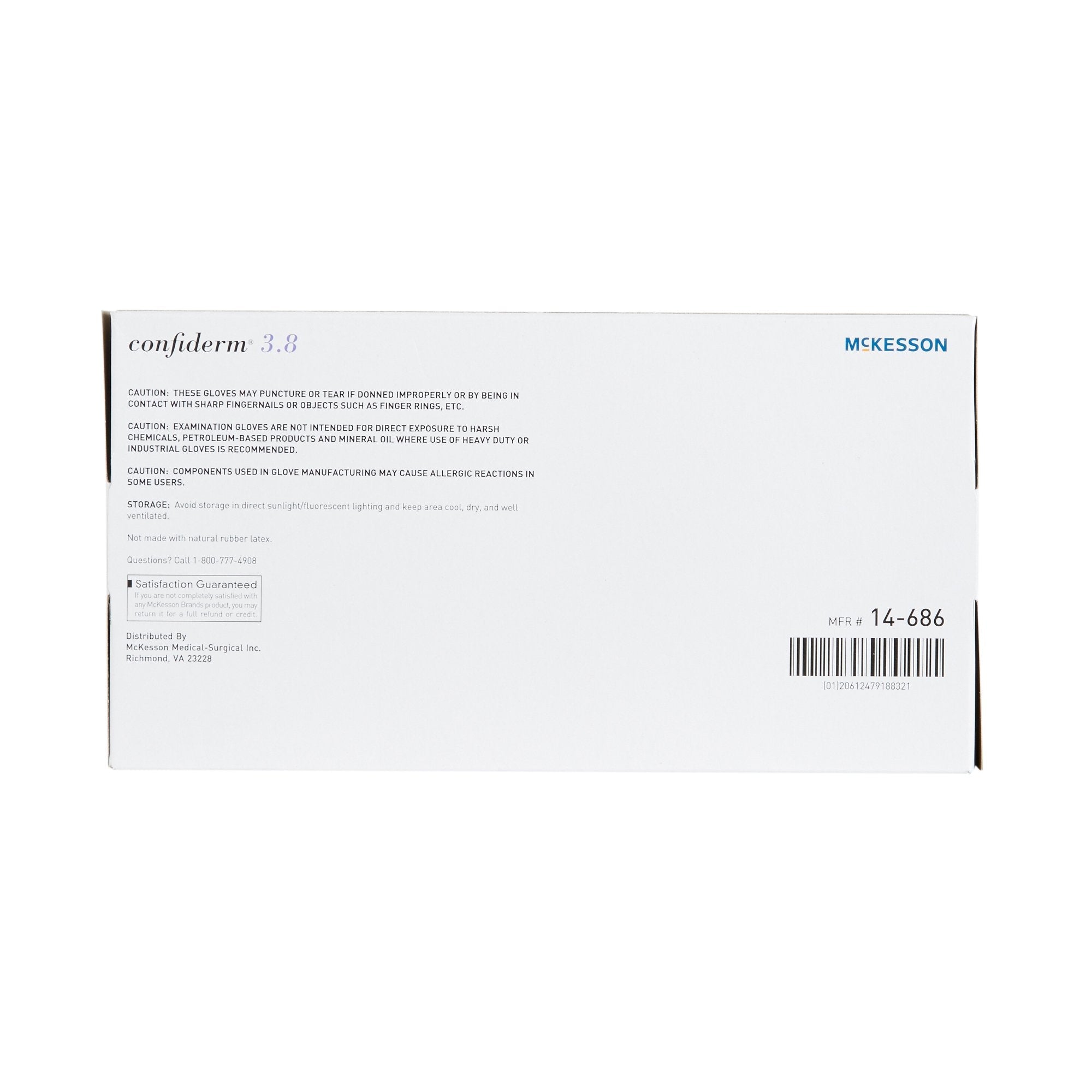 McKesson Confiderm 3.8 Medium Nitrile Exam Gloves, Blue - 100 Pack