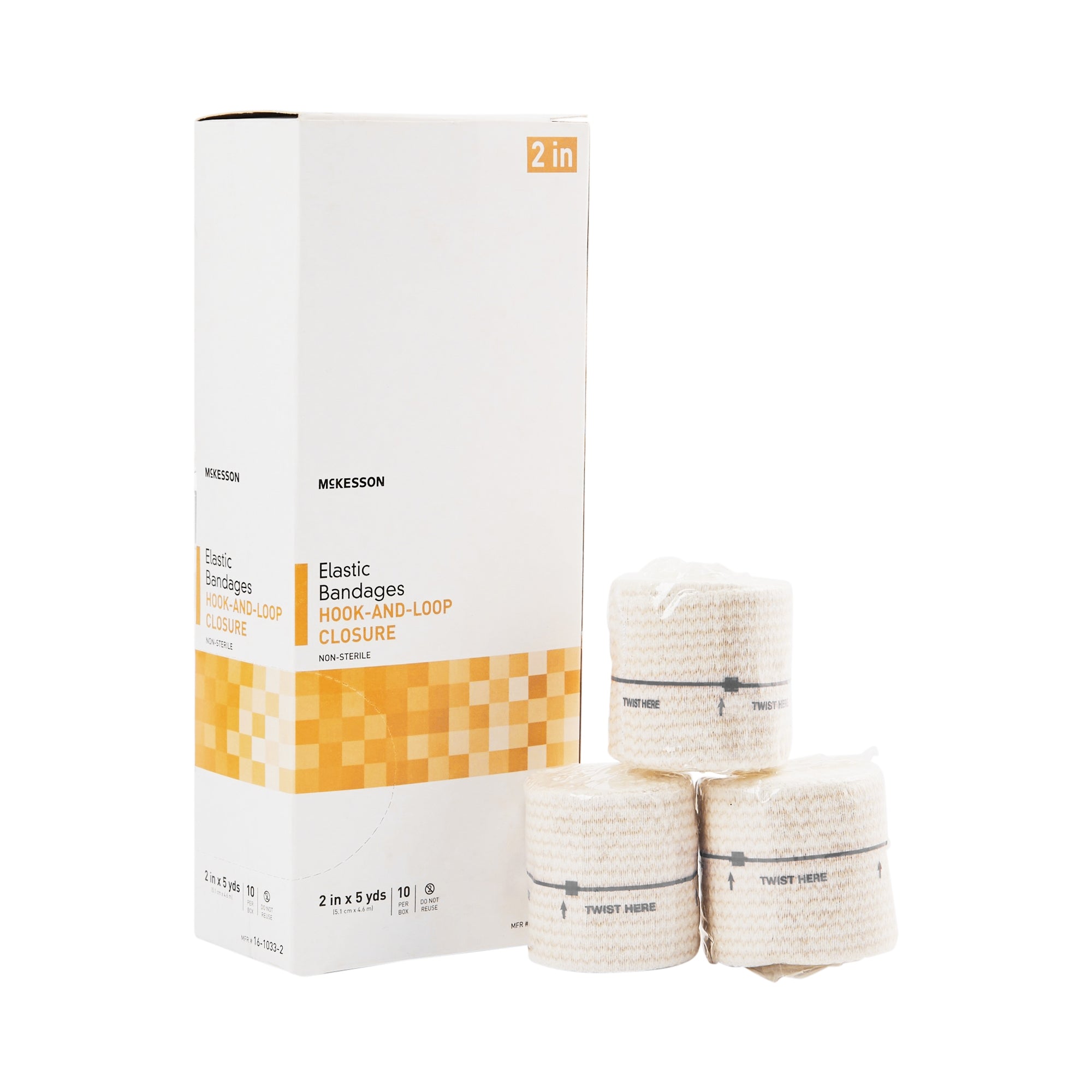 McKesson Elastic Bandage 2"x5yd with Hook and Loop Closure - 10 Pack