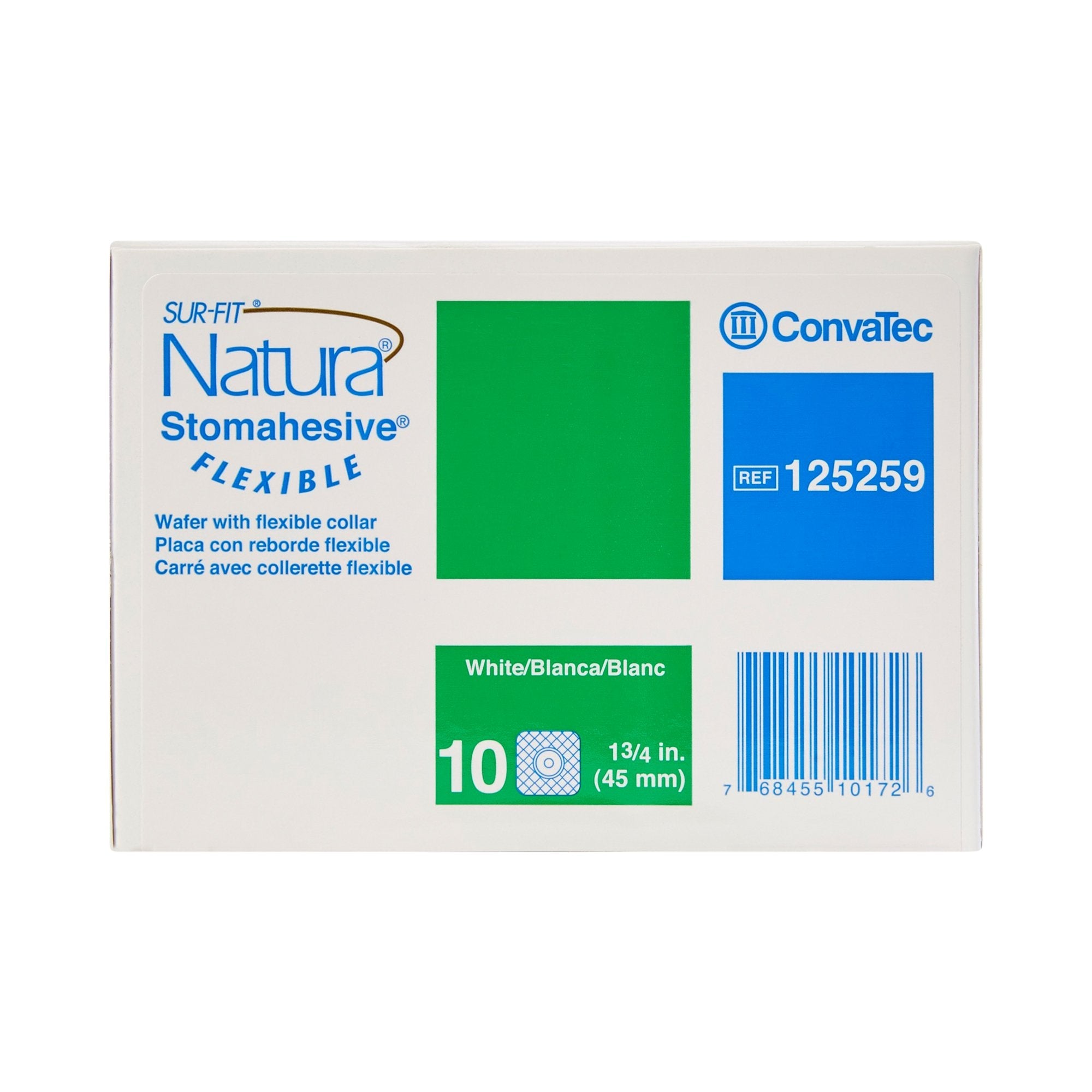 Sur-Fit Natura® Colostomy Barrier With Up to 1-1¼ Inch Stoma Opening, White (10 Units)