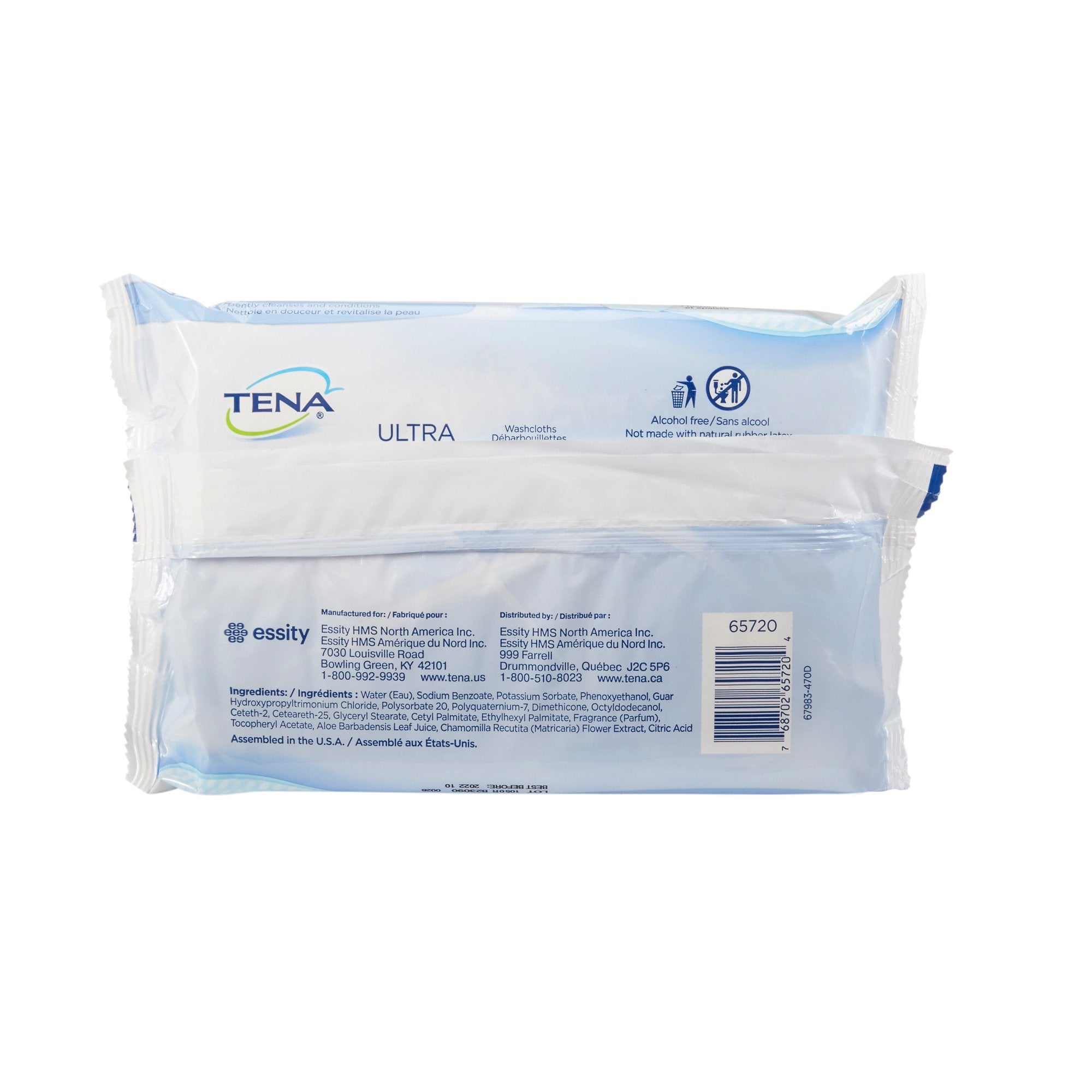 Tena® Ultra Washcloths, Disposable, Soft Pack (576 Units)