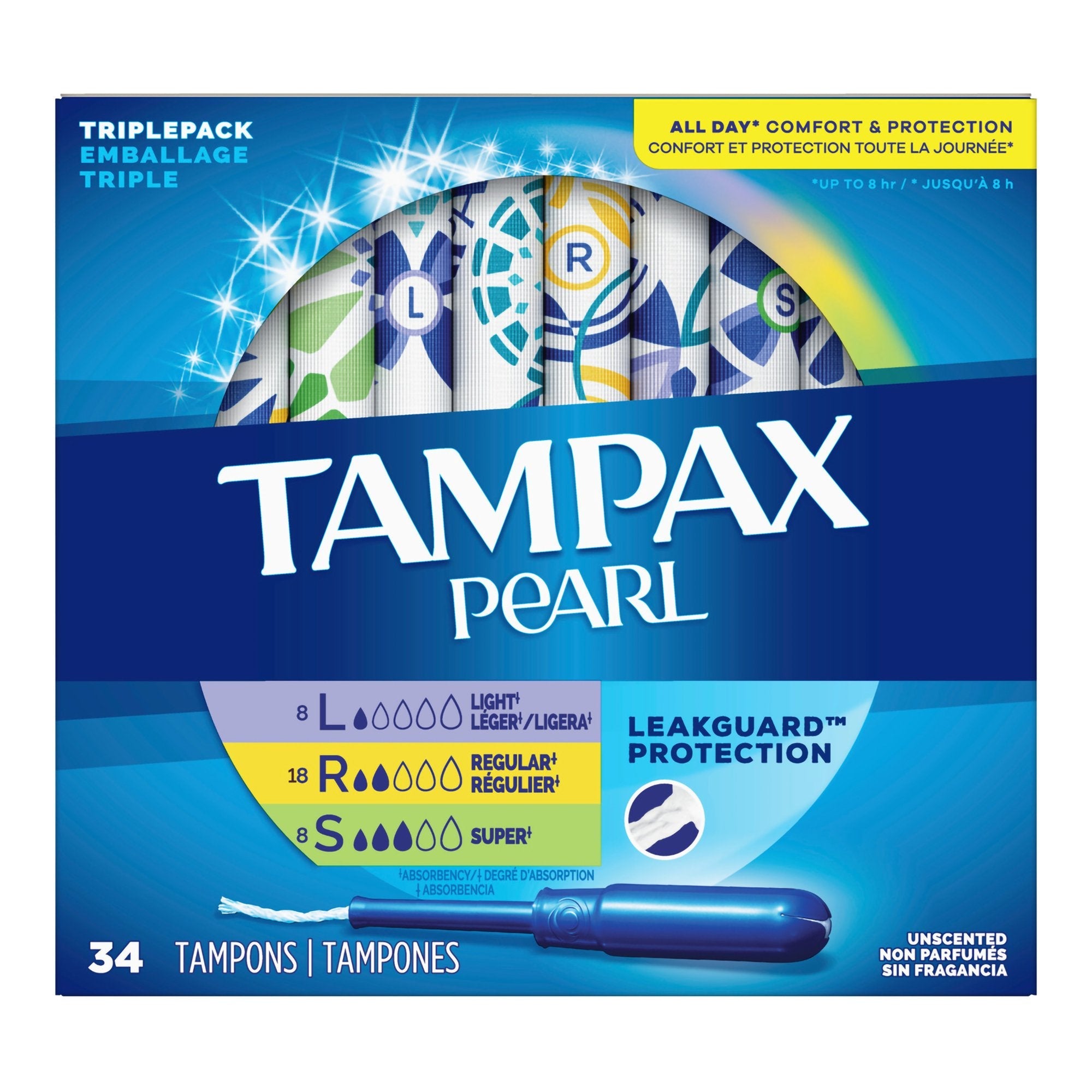 Tampon Tampax® Pearl Light / Regular / Super Absorbency Plastic Applicator Individually Wrapped (1 Unit)