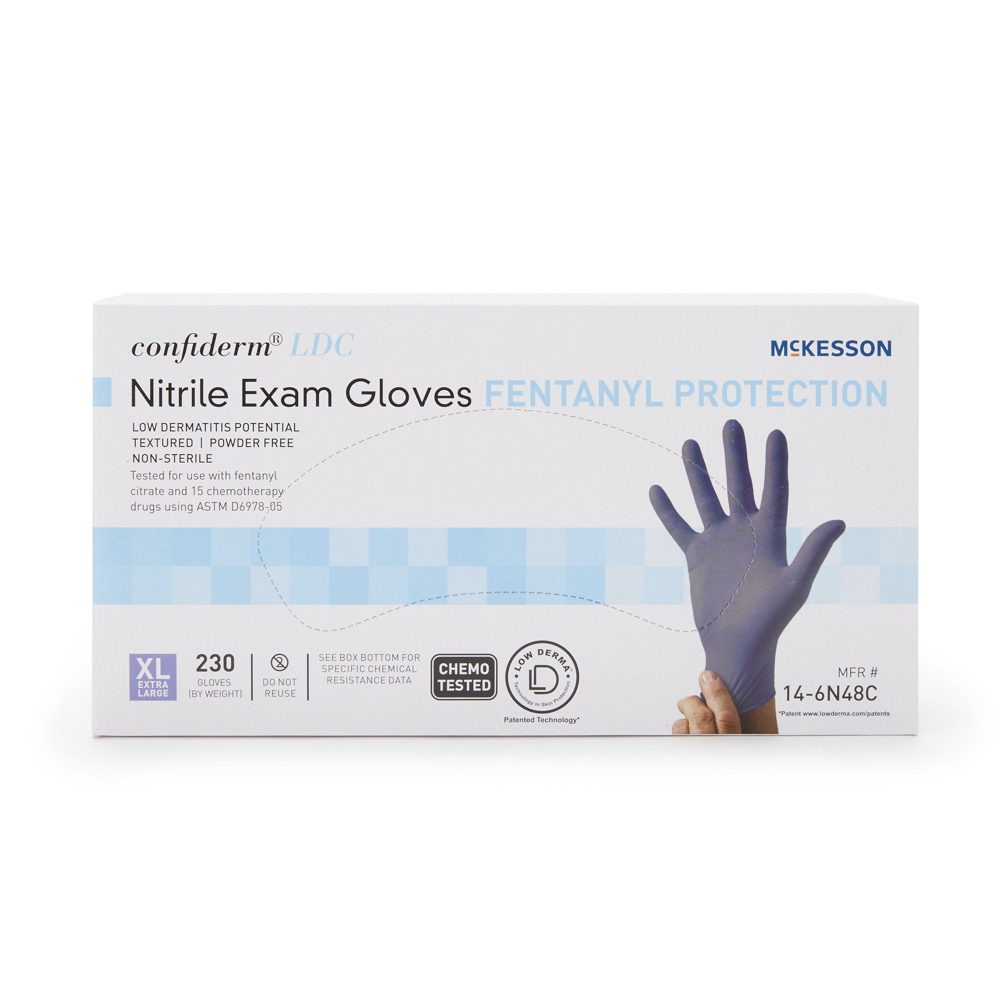 McKesson Confiderm® LDC Exam Glove, Extra Large, Blue (230 Units)