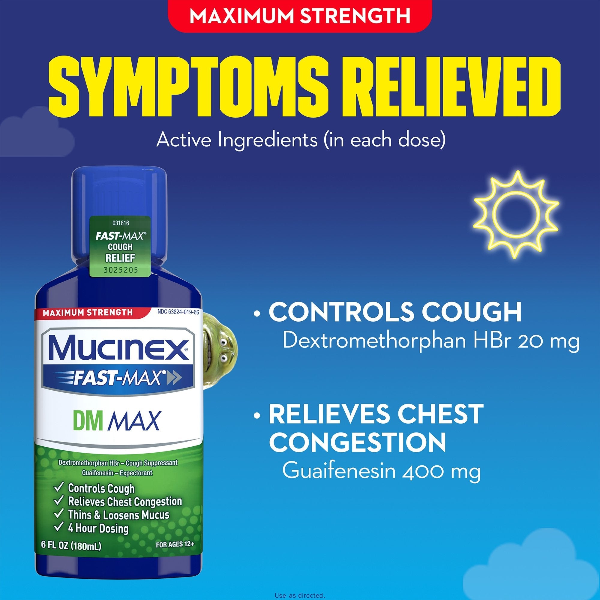 Mucinex® Fast-Max™ DM Max Guaifenesin / Dextromethorphan Cold and Cough Relief (1 Unit)