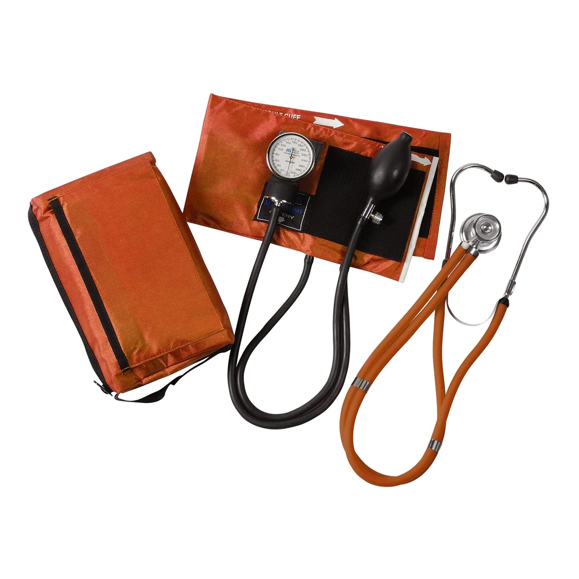 Mabis® Match Mates Manual Aneroid / Stethoscope Set, Orange (1 Unit)