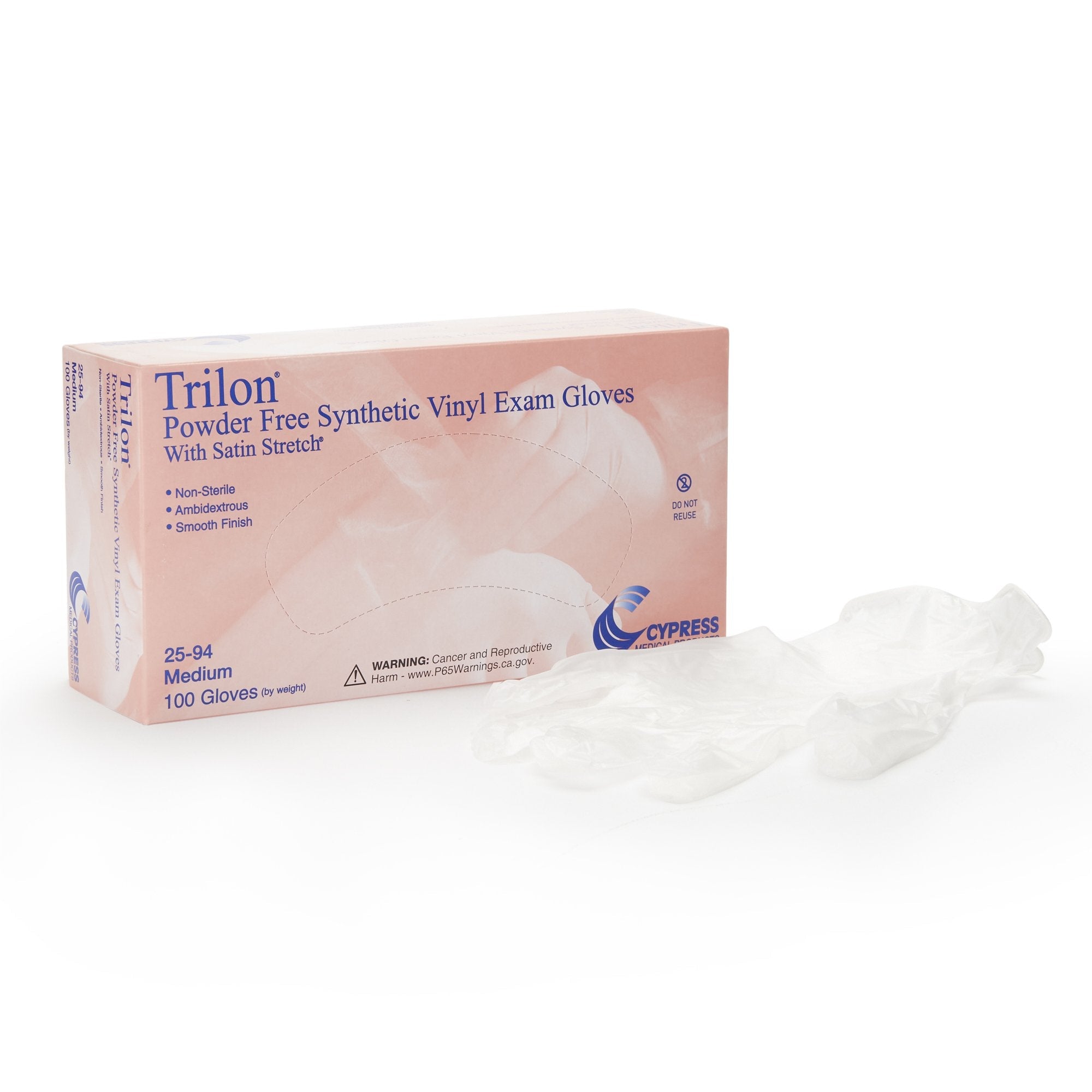 Trilon® Vinyl Exam Glove, Medium, Clear (100 Units)