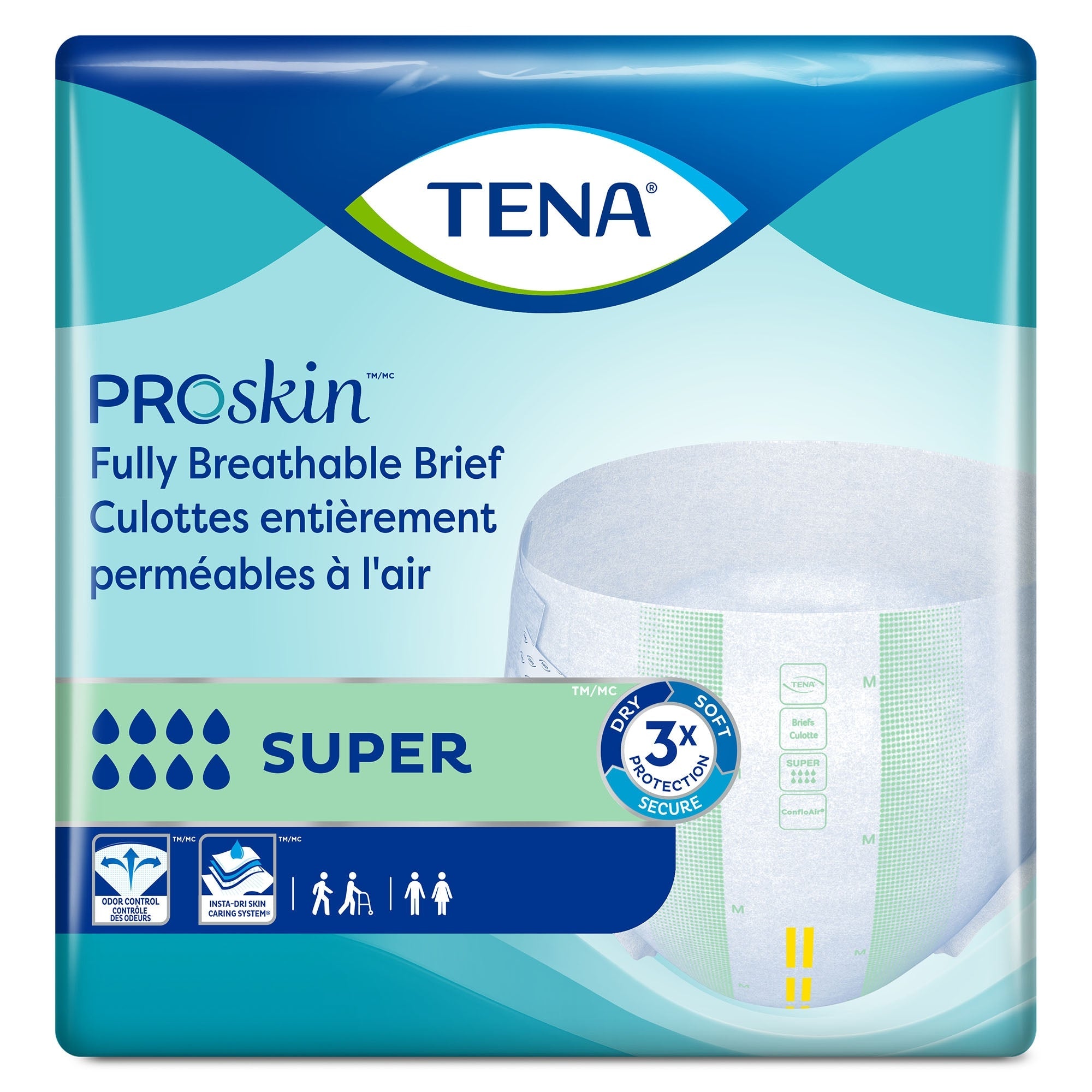 TENA ProSkin Super Medium Adult Incontinence Briefs, 28-Pack Heavy Absorbency