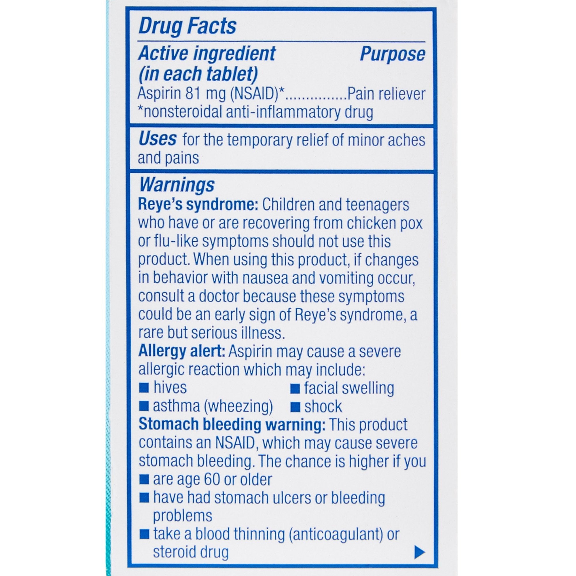 sunmark® Aspirin Adult Low Dose 81 mg Chewable Tablets, Orange (36 Units)