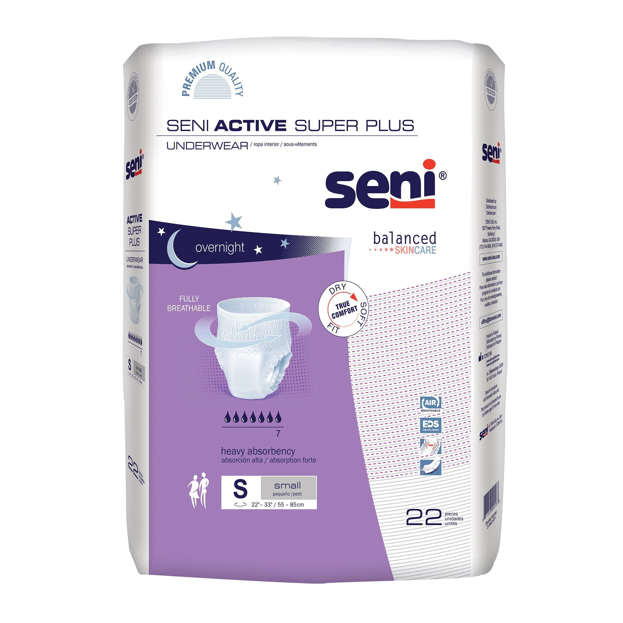 Seni® Active Super Plus Heavy Absorbent Underwear, Small (88 Units)