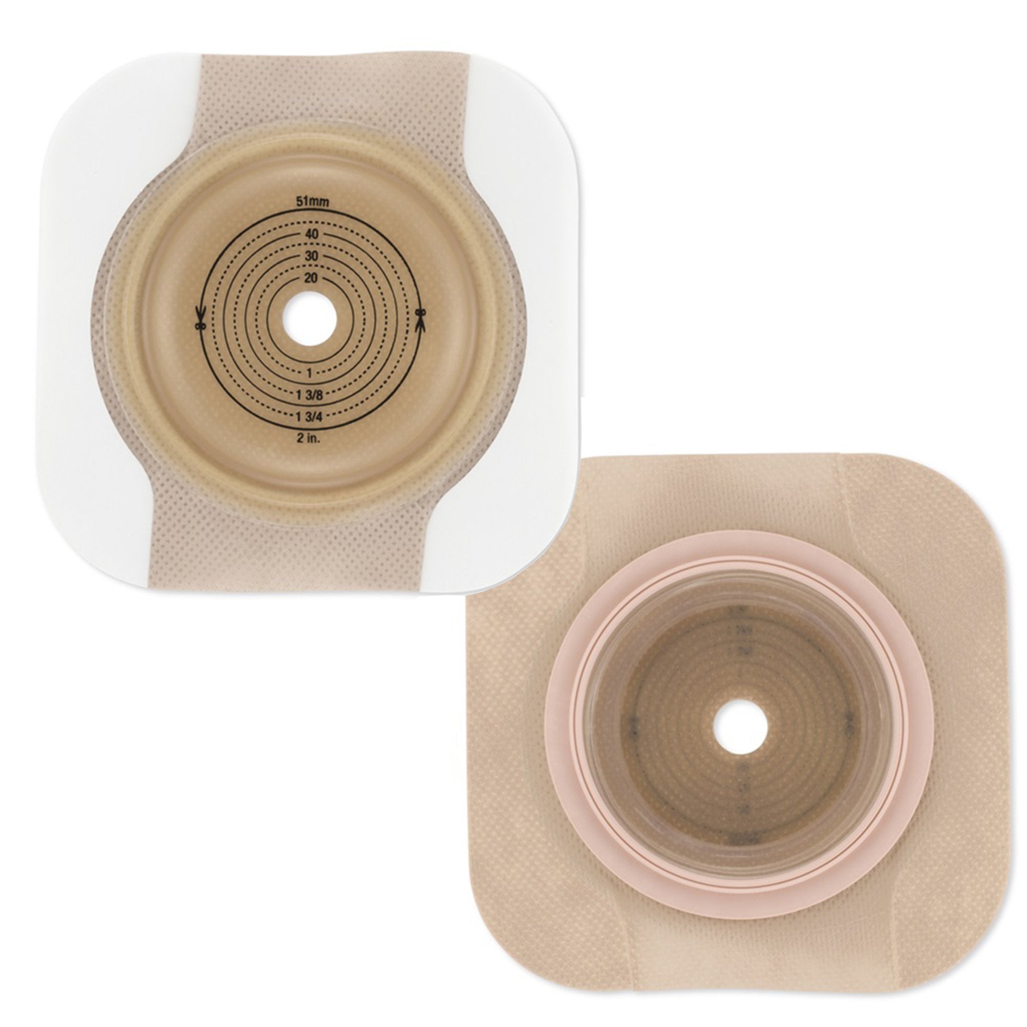 Hollister CeraPlus Skin Barrier, Soft Convex, Extended Wear Tape Borders, 2-3/4" Flange, Beige (5 Units)