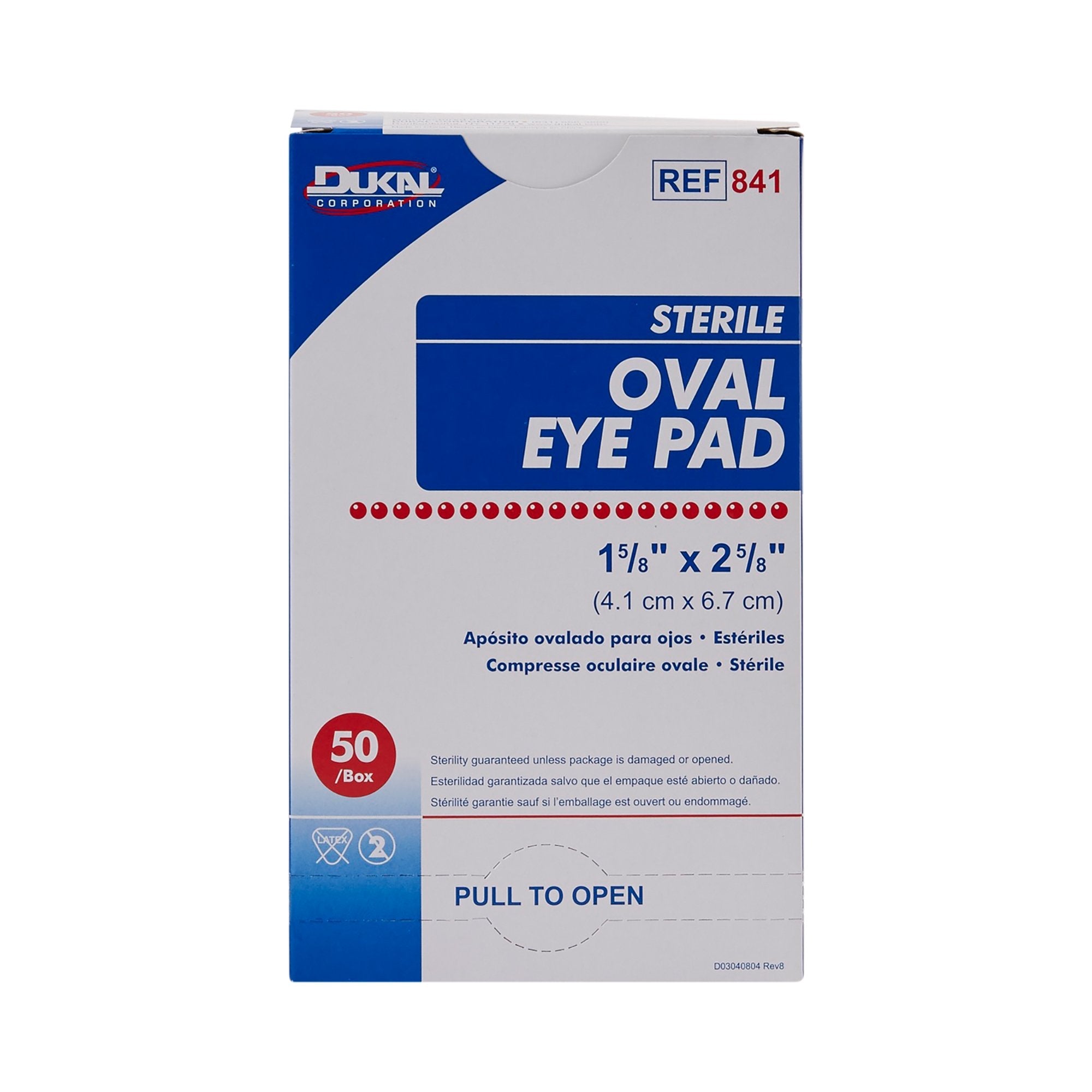 Dukal™ Small Eye Pad, 1-5/8 x 2-5/8 Inch Oval (50 Units)