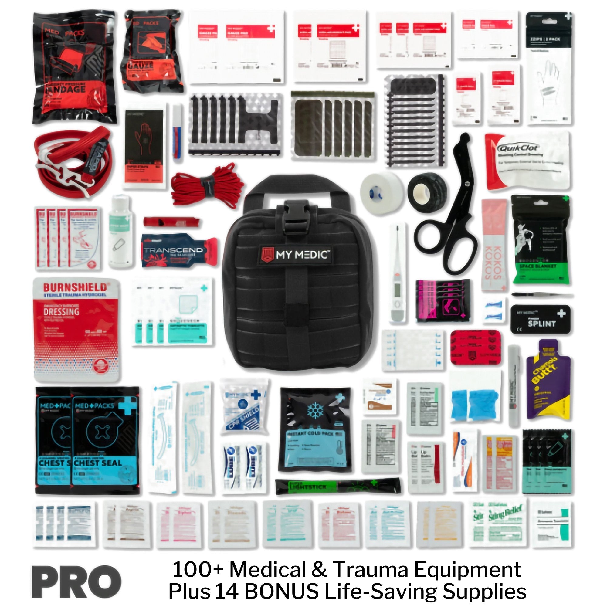 My Medic MYFAK Pro First Aid Kit, Trauma & Medical Supplies for Survival, Black (1 Unit)