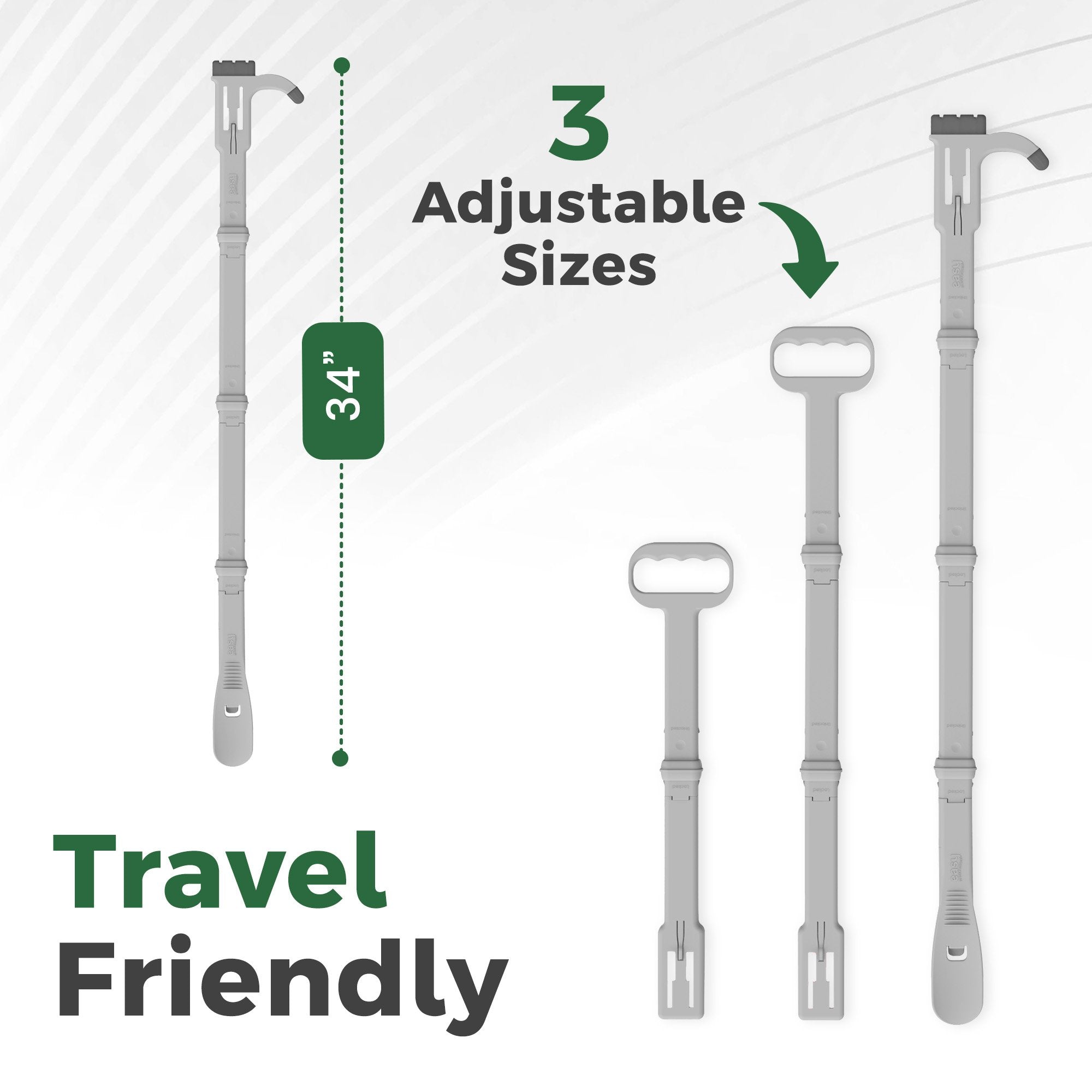 Reach Right Compression Sock Aid Device, Long Shoe Horn, Dressing Hook (8 Units)