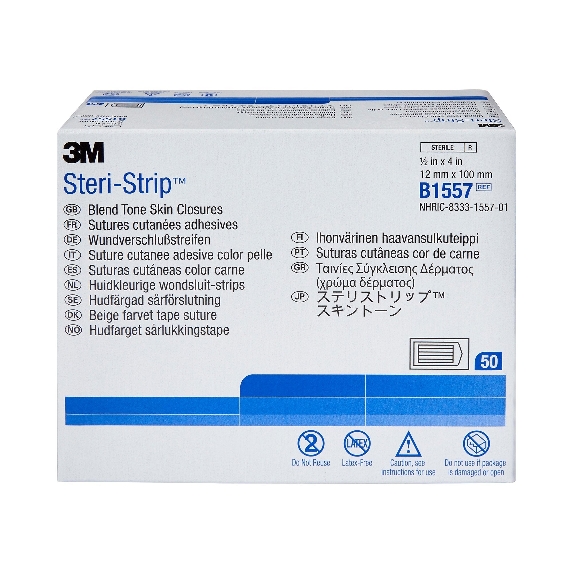 3M Steri-Strip Skin Closure Strips, Sterile, Non-woven (50 Units)