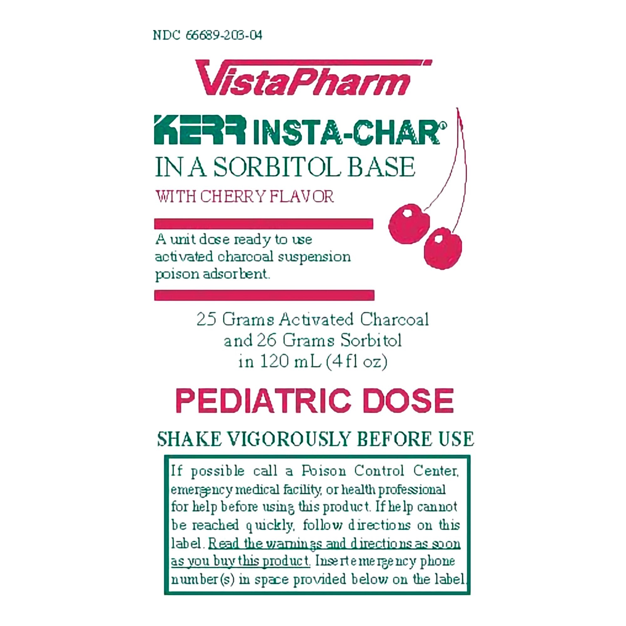 Kerr Insta-Char® Activated Charcoal / Sorbitol Solution Poison Absorbent, Cherry Flavor (1 Unit)