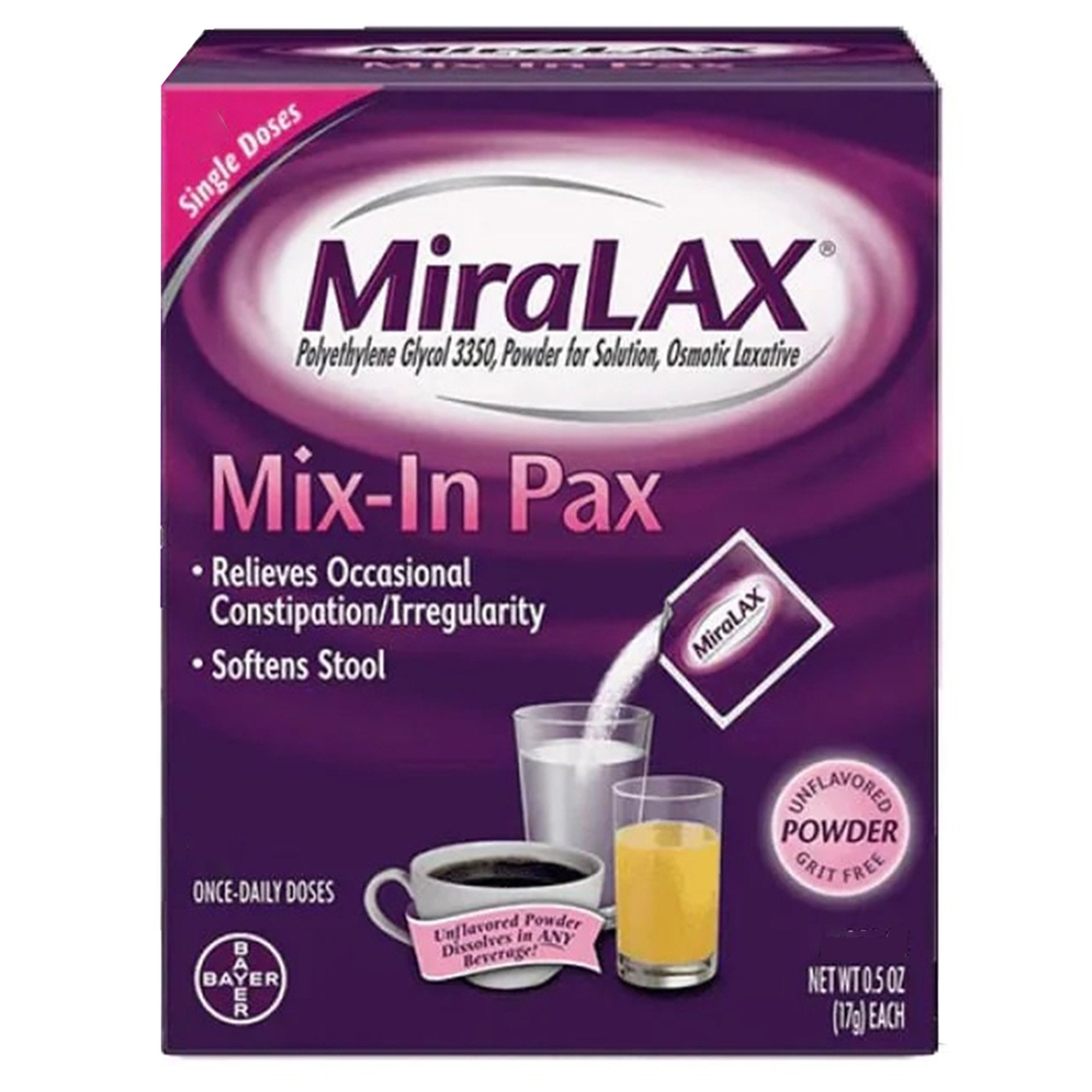 MiraLAX® Polyethylene Glycol 3350 Laxative (24 Units)