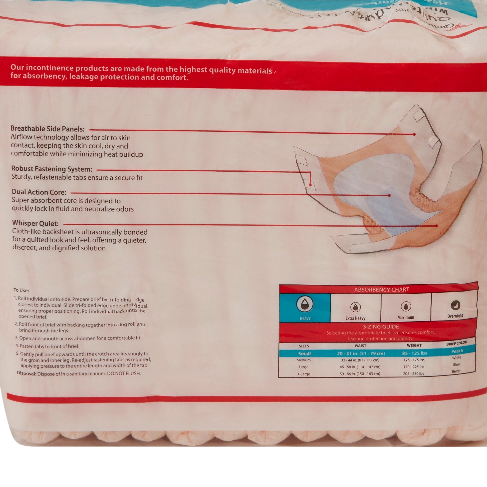 Wings™ Plus Heavy Absorbency Incontinence Brief, Small (12 Units)