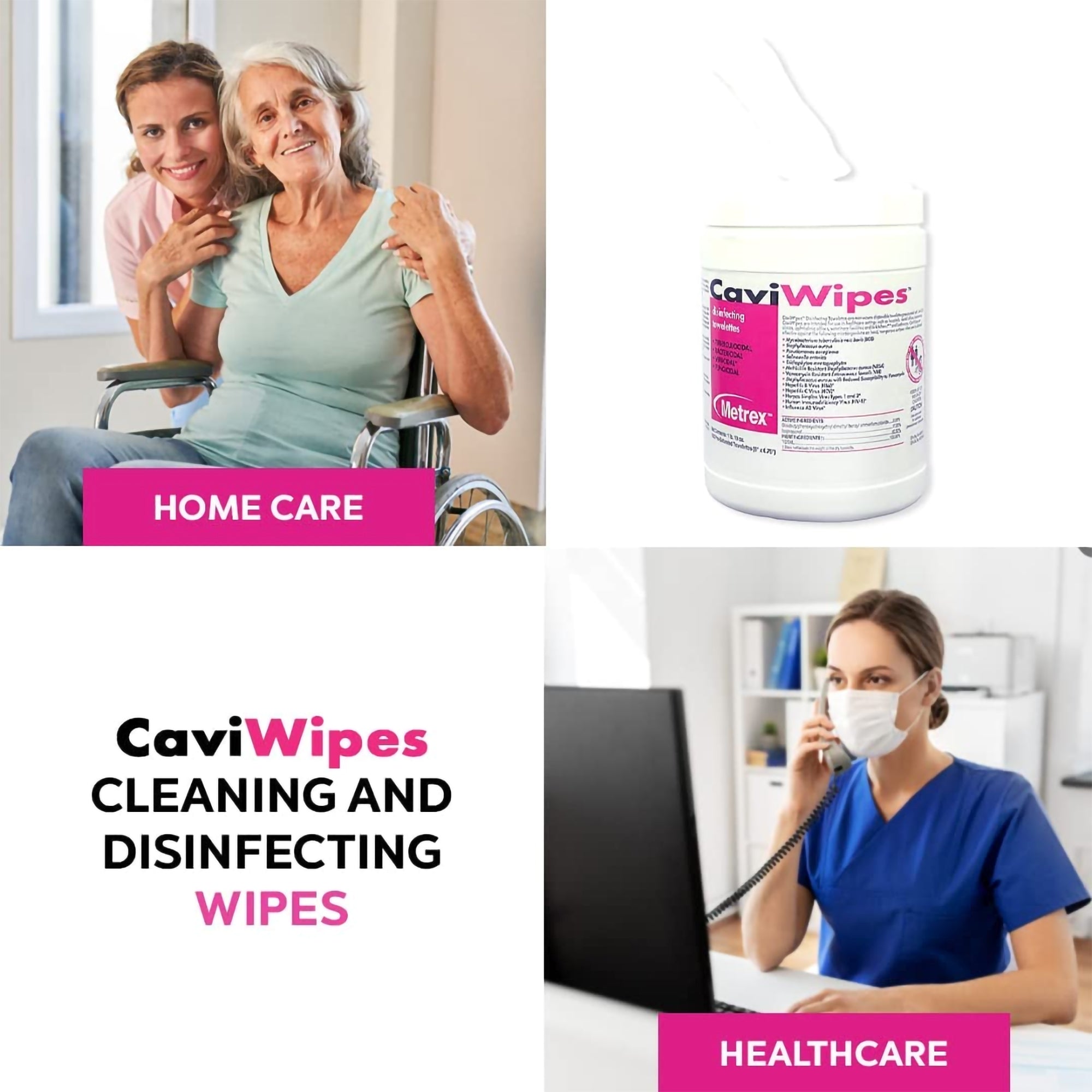 Metrex CaviWipes Disinfectant Wipes, Alcohol-Based, 160ct Canister