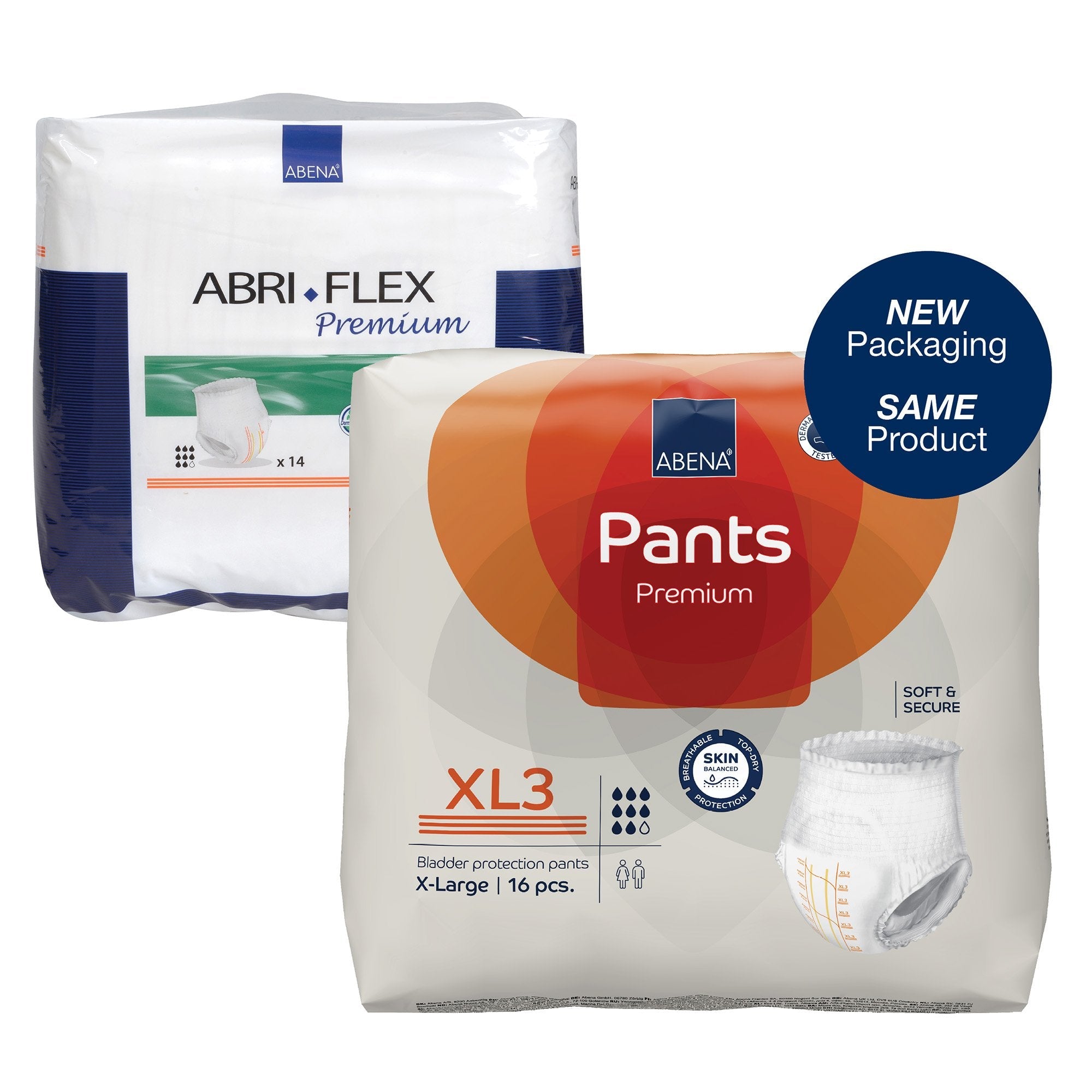 Abena Premium Pants XL3 - X-Large Incontinence Briefs, 16-Pack, High Absorbency