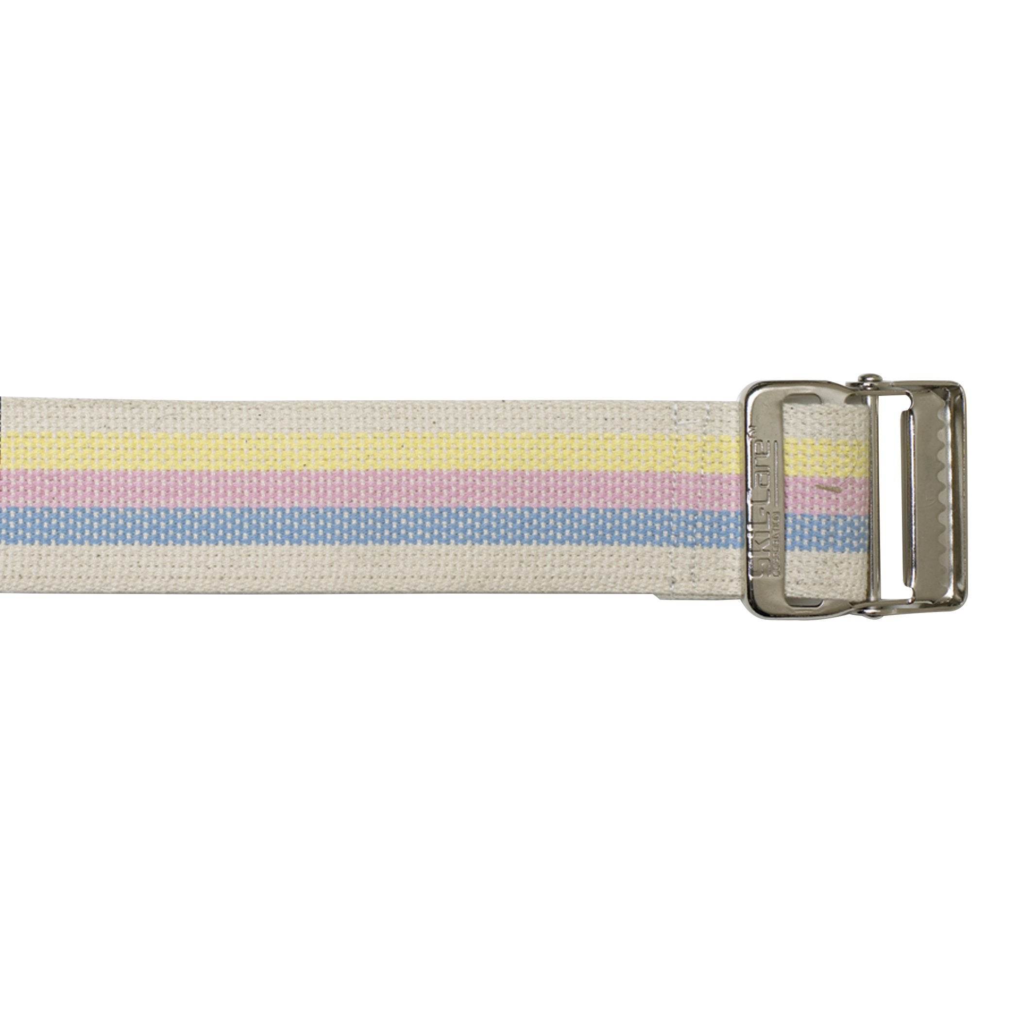 SkiL-Care™ Heavy-Duty Gait Belt with Metal Buckle, Pastel Stripes, 72 Inch (1 Unit)