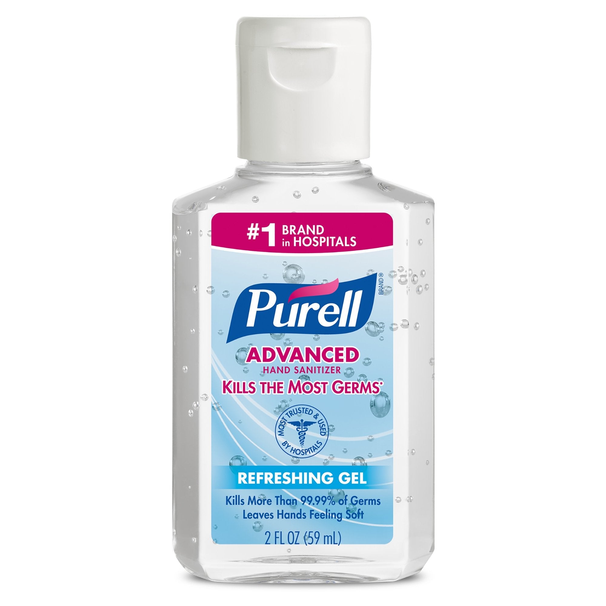 Purell Advanced Hand Sanitizer 70% Ethyl Alcohol Gel, Bottle, 2 oz (24 Units)