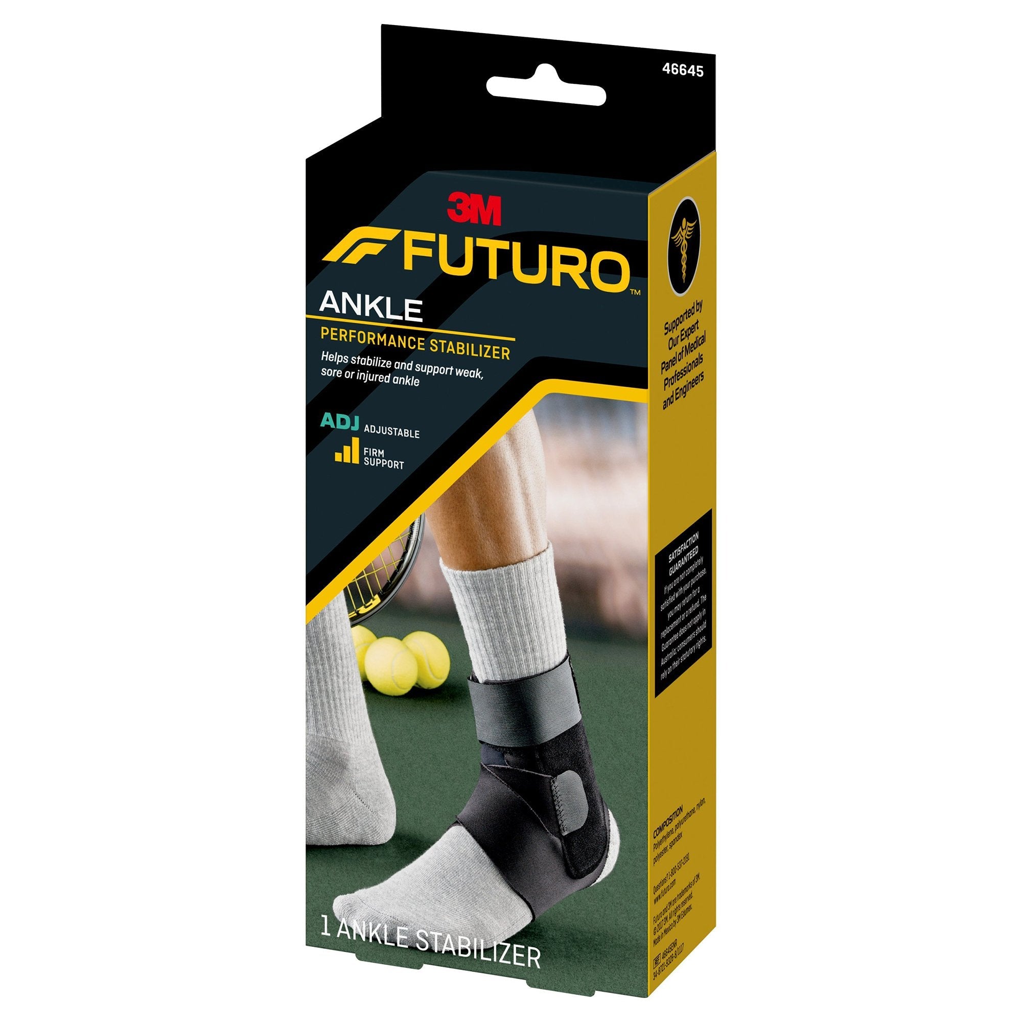 3M Futuro Ankle Performance Stabilizer, Adjustable, Adult, Black (1 Unit)