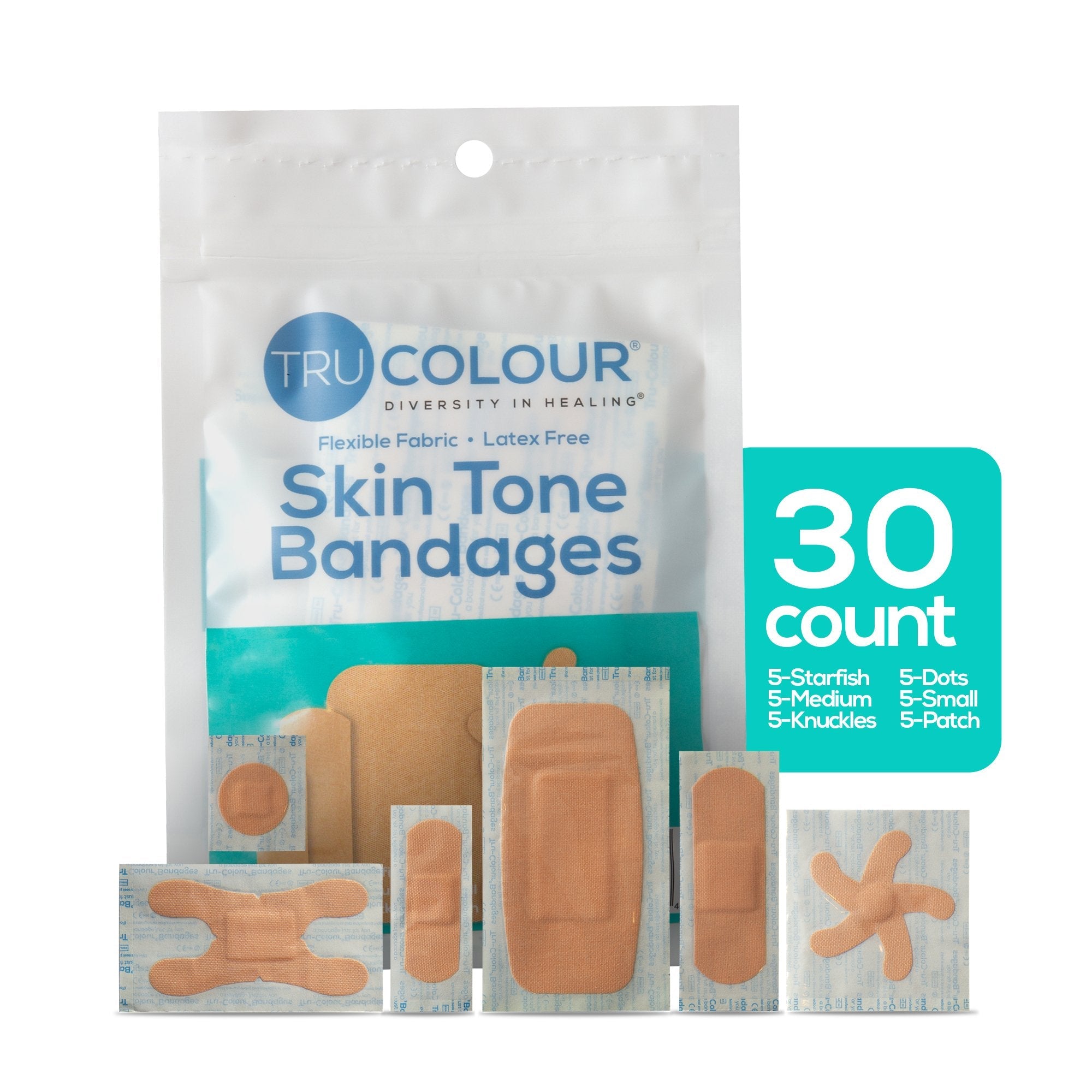 TruColour® Beige Adhesive Strip, Assorted Shapes and Sizes (30 Units)