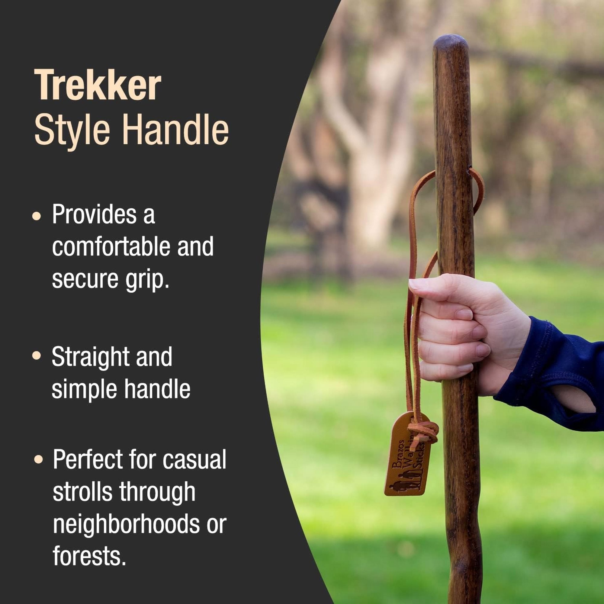 Brazos™ Twisted Oak Trekker Handcrafted Walking Stick, Red, 55-Inch (1 Unit)