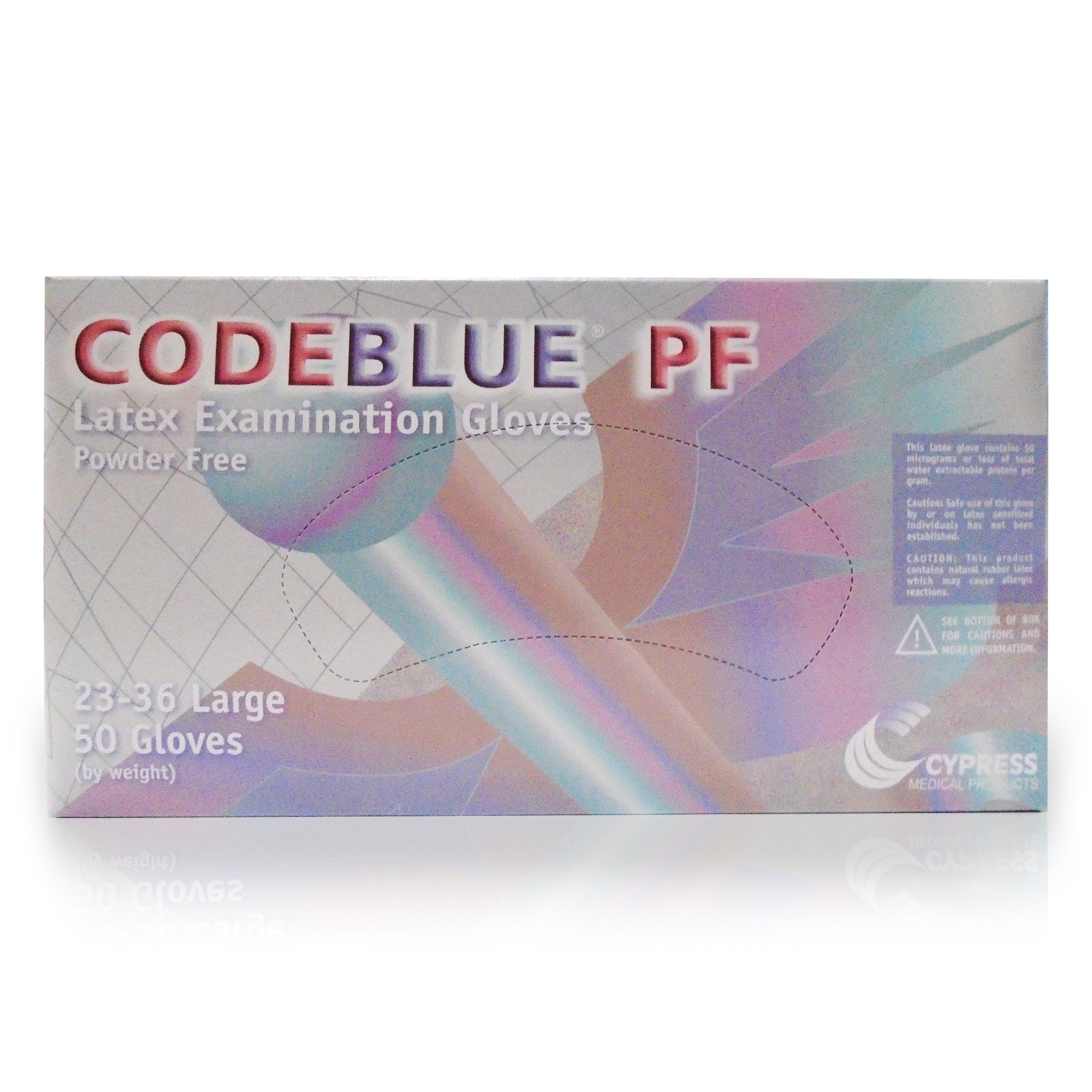 CodeBlue® PF Latex Extended Cuff Length Exam Glove, Large, Blue (1 Unit)