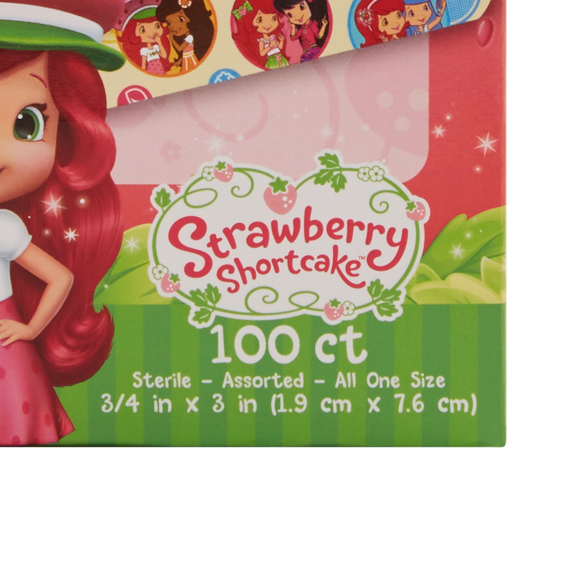 American® White Cross Stat Strip® Strawberry Shortcake Design Adhesive Strip, ¾ x 3 Inch (100 Units)