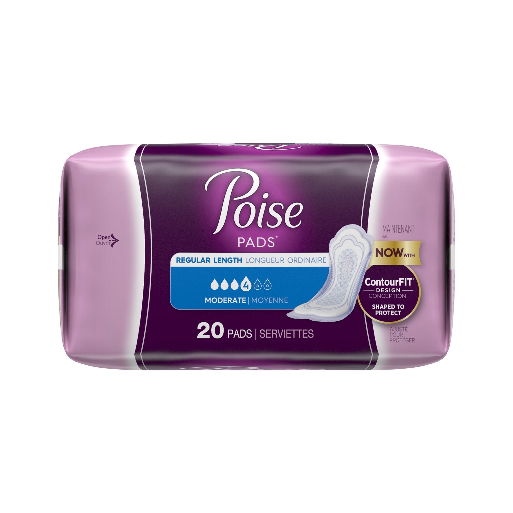 Poise Bladder Control Pads, Adult Women, Disposable (20 Units)