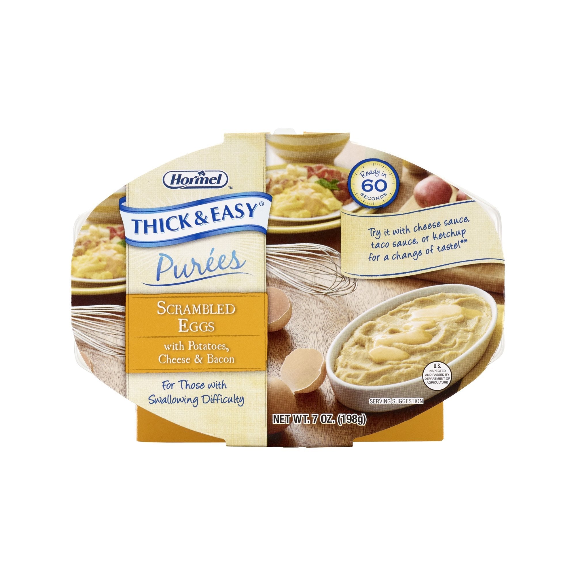 Thick & Easy® Purées Scrambled Eggs / Potatoes 7 oz. Tray – Ready in 60s