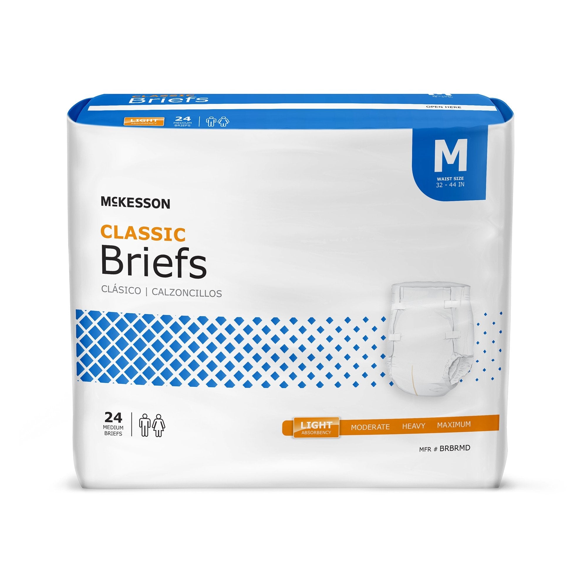 McKesson Classic Light Absorbency Incontinence Brief, Medium (24 Units)
