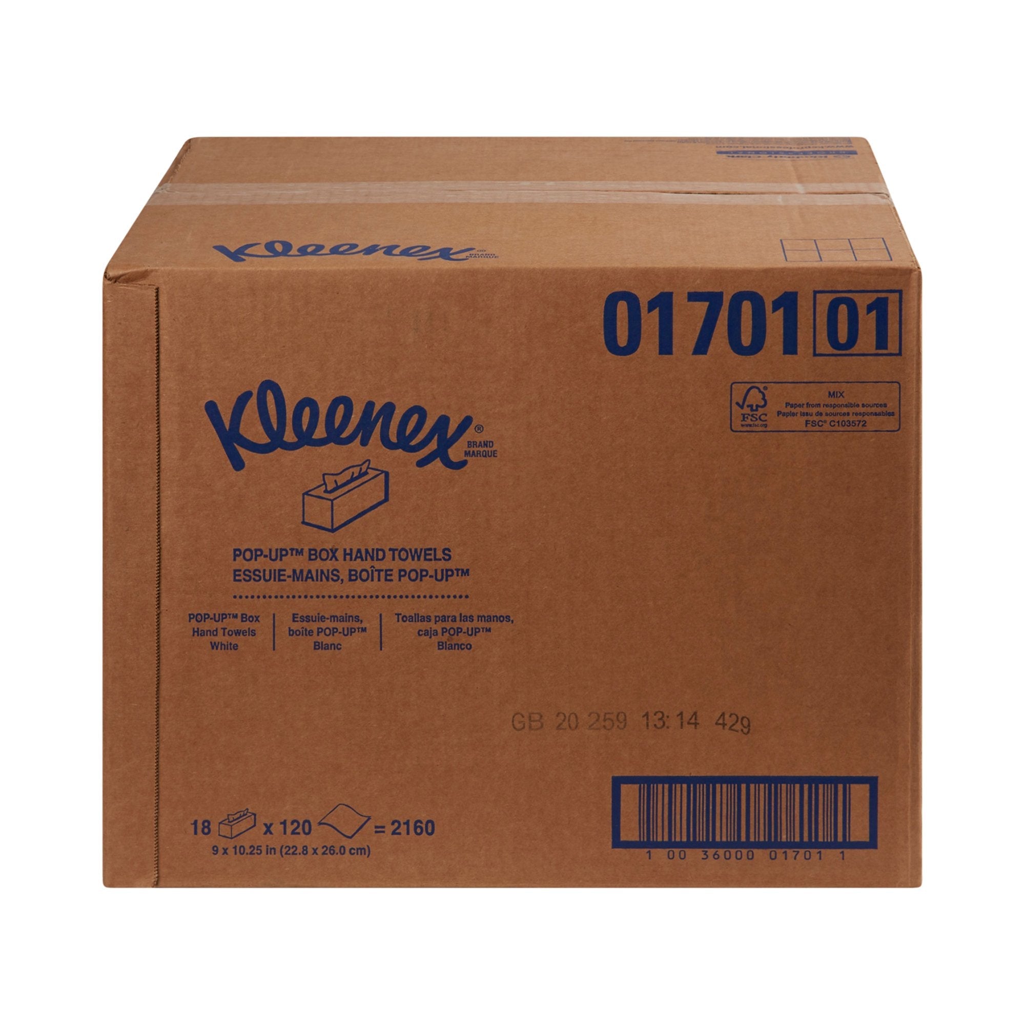 Kleenex® 1-Ply Guest Towel Pop-Up Box, 120 per Box (1 Unit)