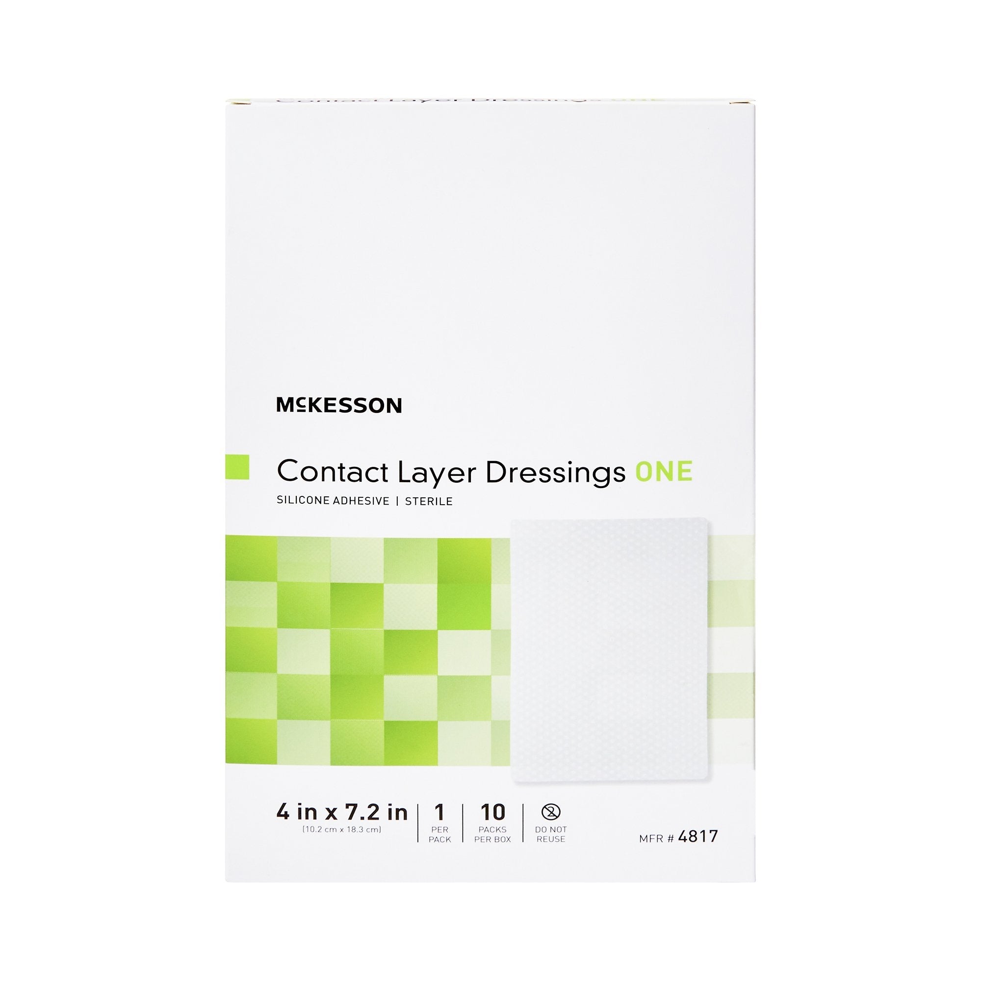 McKesson Silicone Wound Contact Layer Dressing, 4 x 7-2/5 Inch (10 Units)